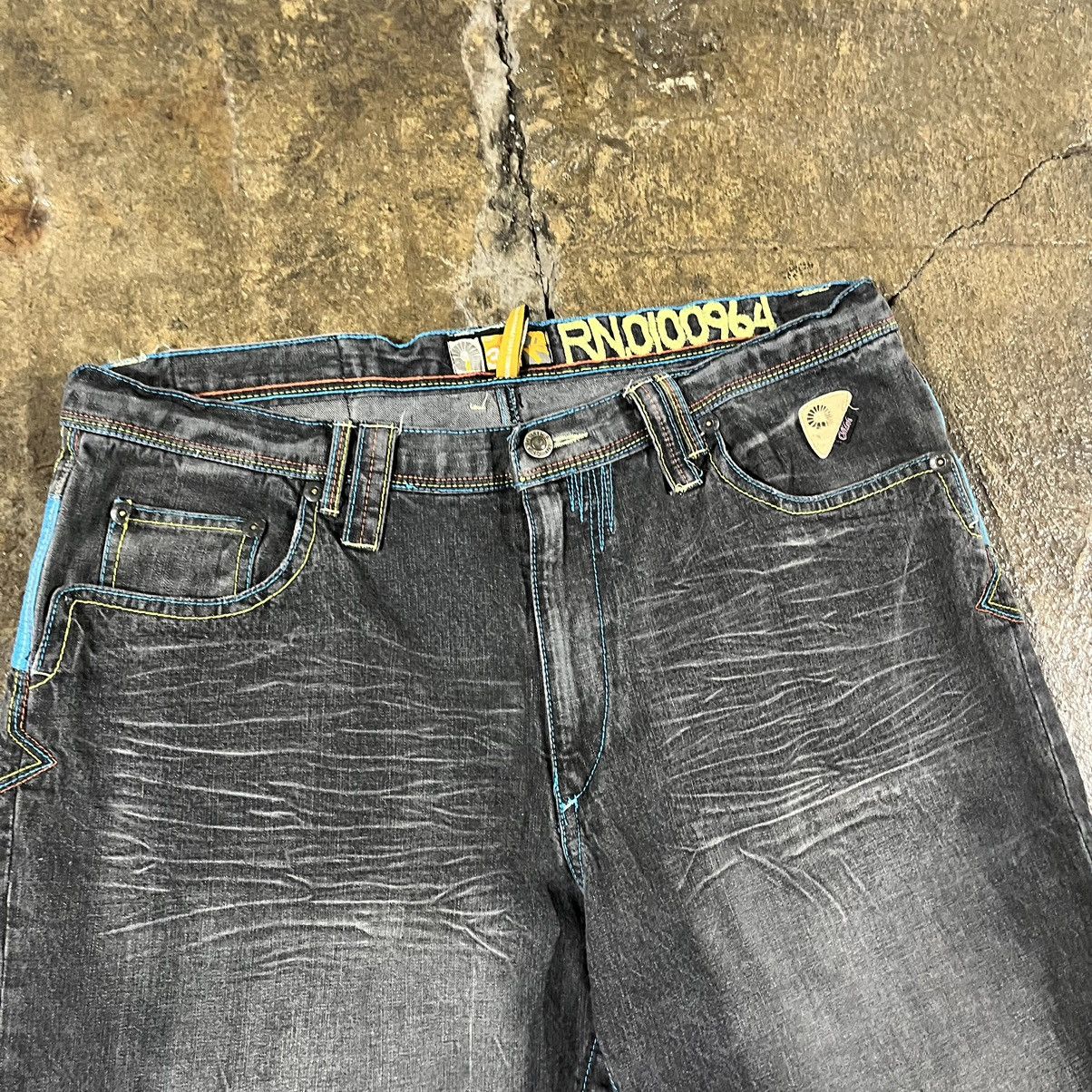 Ed Hardy × JNCO × Vintage Crazy Y2K Akademiks Jeans Baggy Embroidered Skater Wide Leg Size US 38 / EU 54 - 9 Thumbnail