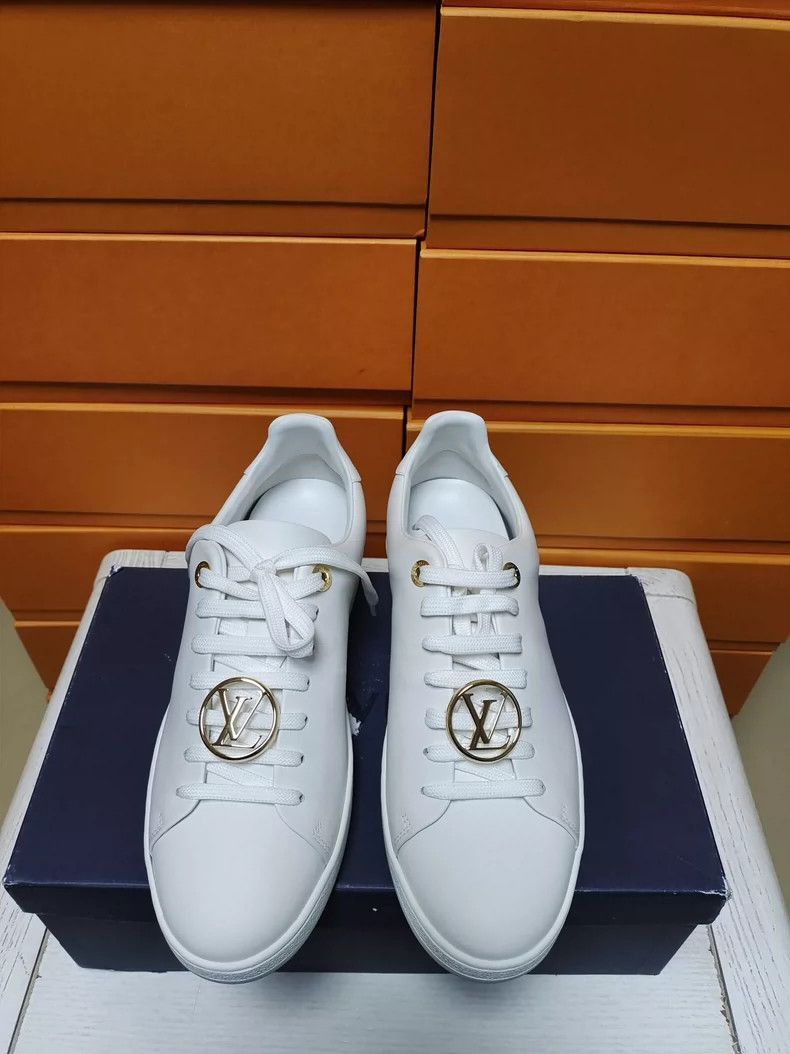 Louis Vuitton Women's White Louis Vuitton Lace-up Sneakers-2507 Size US 7 / IT 37 - 3 Thumbnail