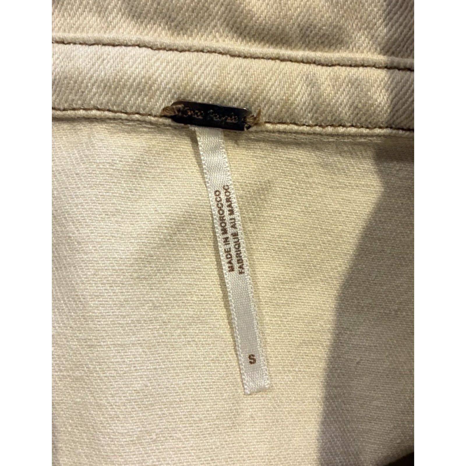 Free People Free People Eisenhower Denim Jacket S Womens Cream Denim Jacket Size S / US 4 / IT 40 - 6 Thumbnail