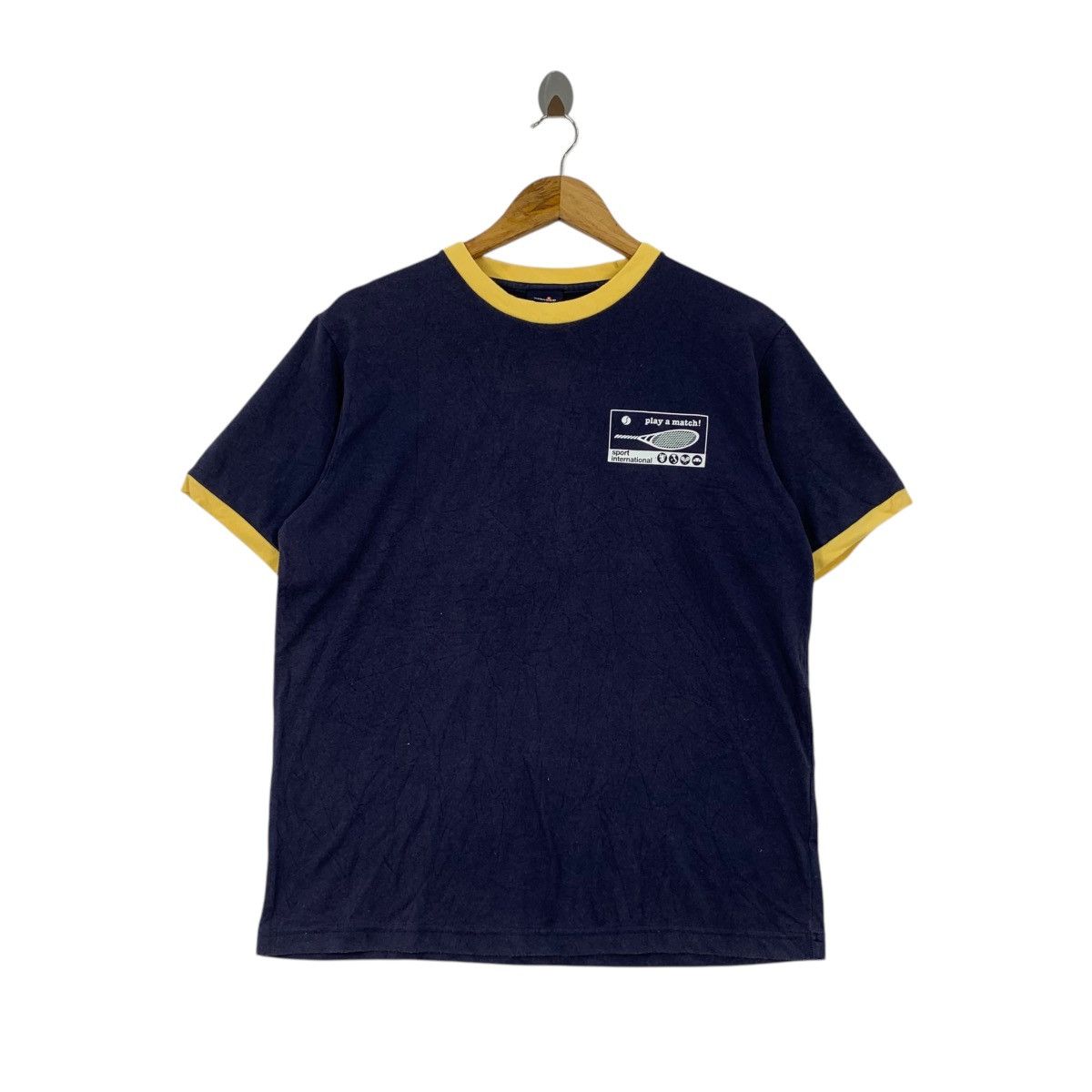 Ellesse Vintage ELLESSE PERUGIA ITALIA Tennis Ringer Tee Shirt Top Size M / US 6-8 / IT 42-44 - 1 Thumbnail