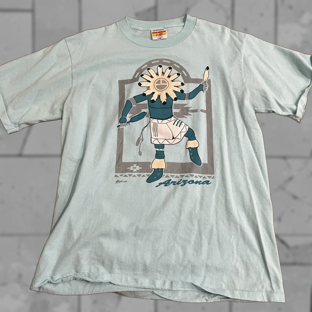 Vintage VINTAGE Graphic Tee T-Shirt Mens Size L Blue Cotton USA Stitch Kachina Graphic Tee L Mens Size US L / EU 52-54 / 3 - 1 Thumbnail