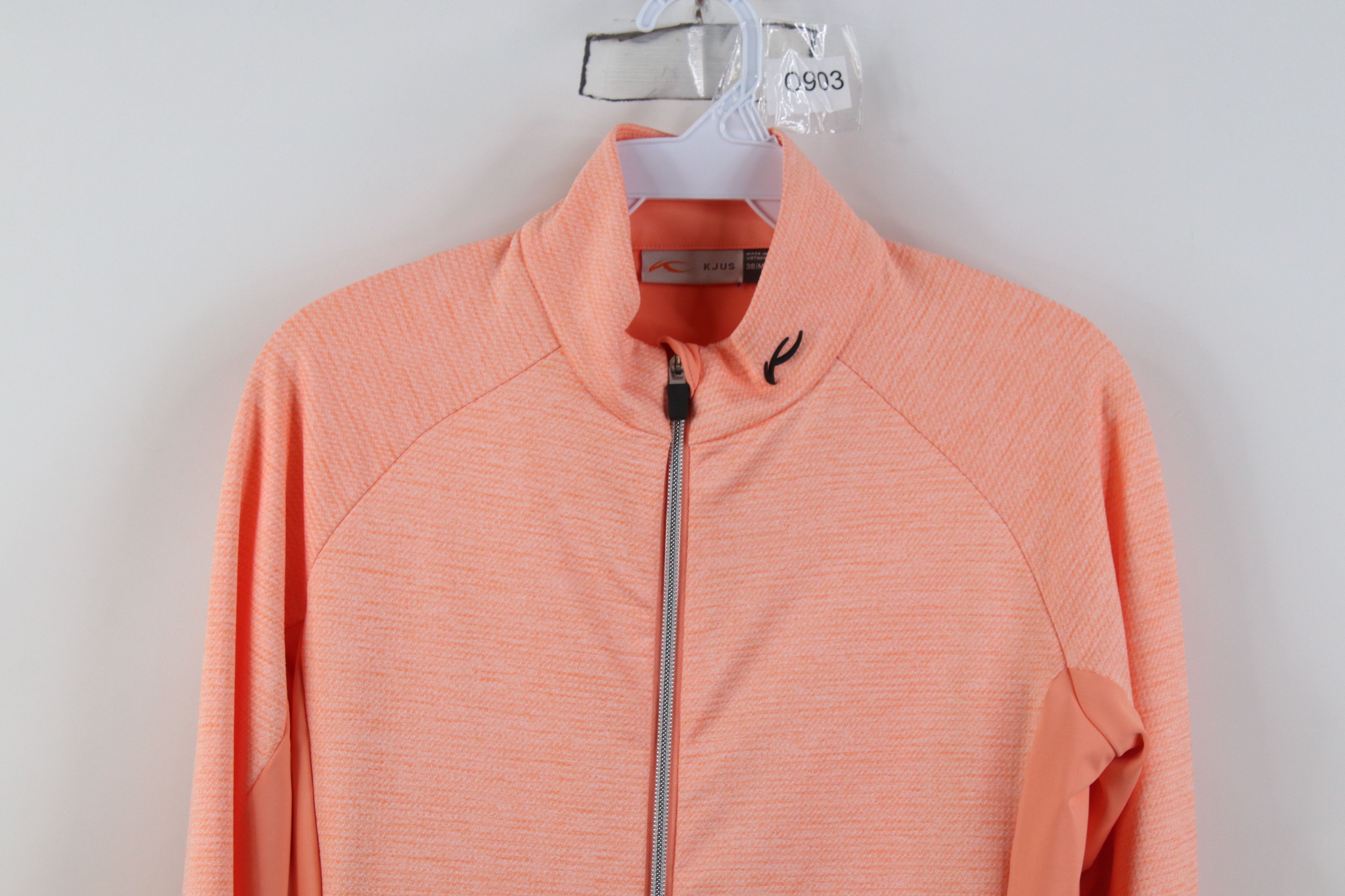 KJUS Kjus UPF 50 Knit Golf Golfing Full Zip Jacket Salmon Pink Size XS / US 0-2 / IT 36-38 - 2 Thumbnail
