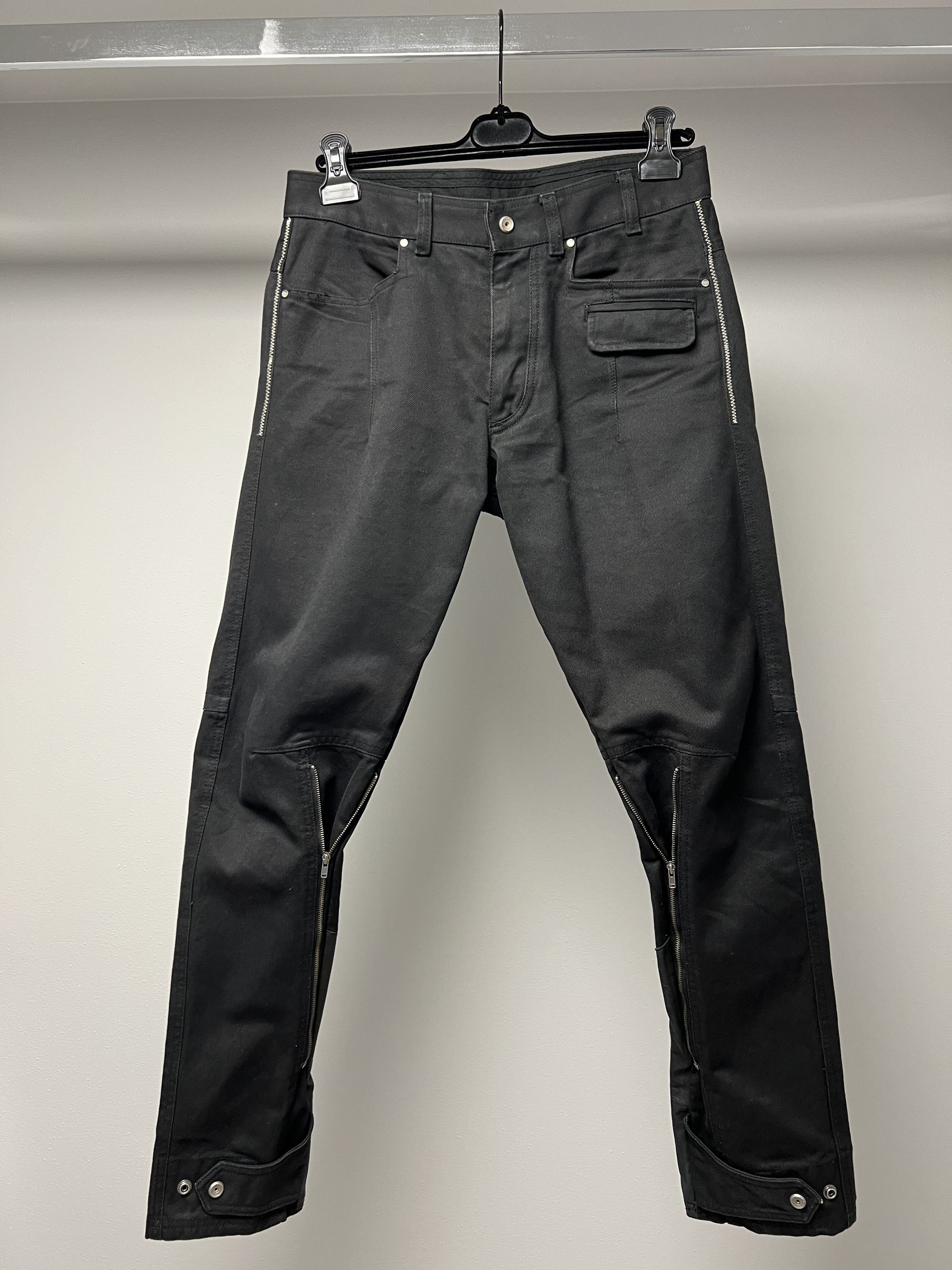 Diesel DIESEL MENS BLACK DENIM W / LEATHER, ZIPPRES & SNAP-ON JEANS Size US 27 - 3 Thumbnail