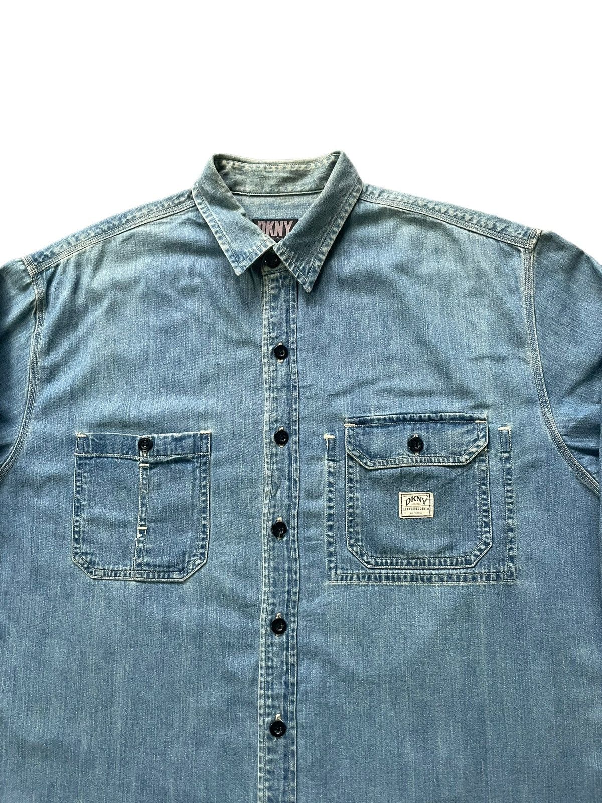 Designer Vintage DKNY Denim Shirt Size US XL / EU 56 / 4 - 3 Thumbnail