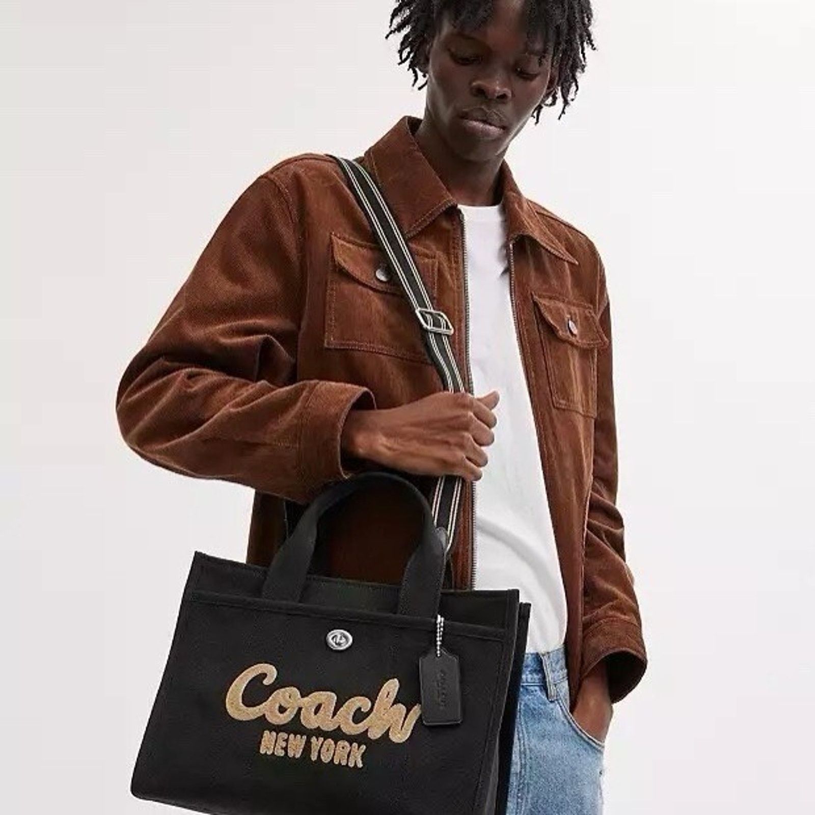 Coach NWT Coach CP158 Tote Bag Cargo Canvas Leather Black Zipper Size ONE SIZE - 11 Thumbnail