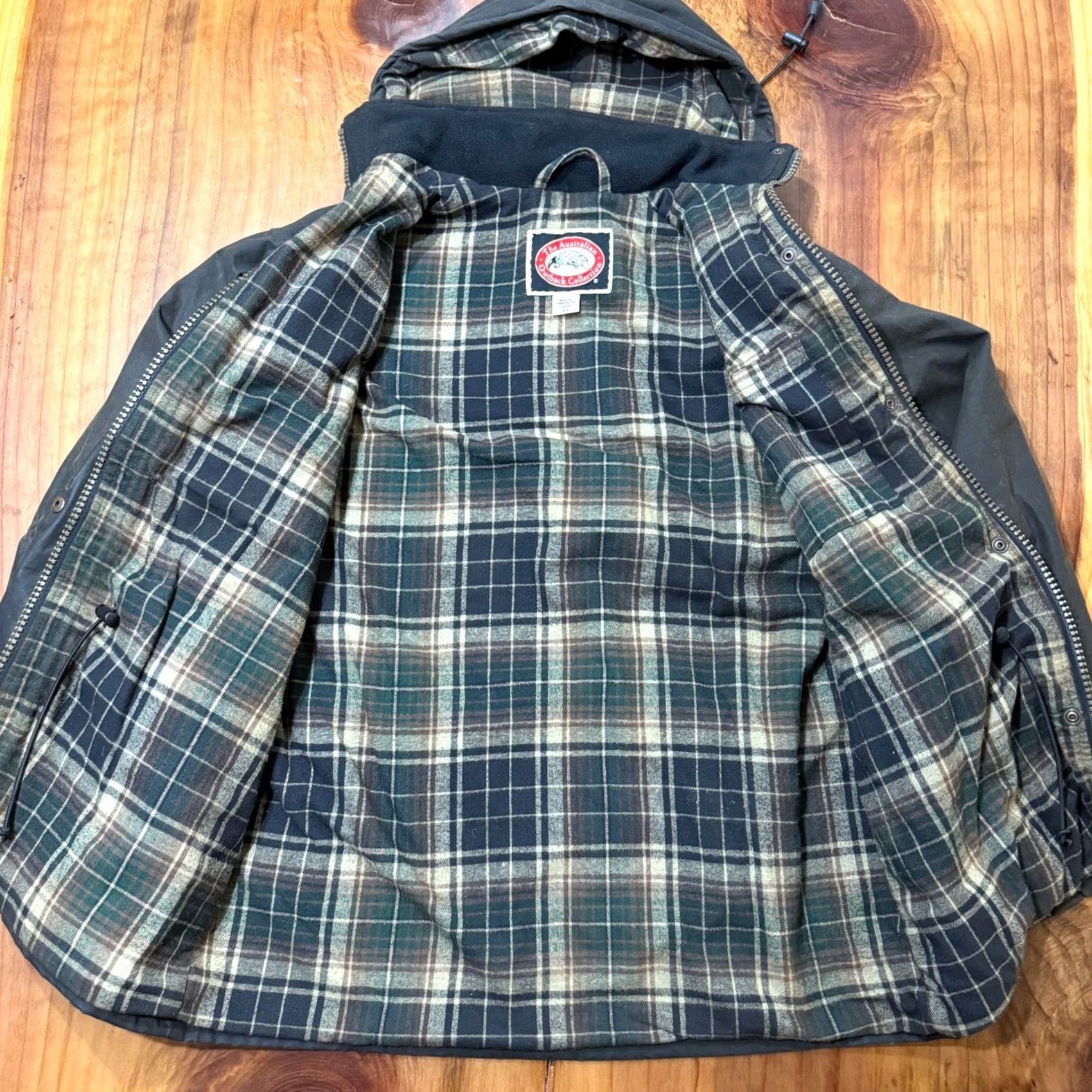 Skin Australian Outback Jacket Bomber Vest Mens Small Cotton Oil Skin Wax Canvas Zip Hooded Brown 44 Chest 26 Shoulder to Hem Size US S / EU 44-46 / 1 - 4 Thumbnail
