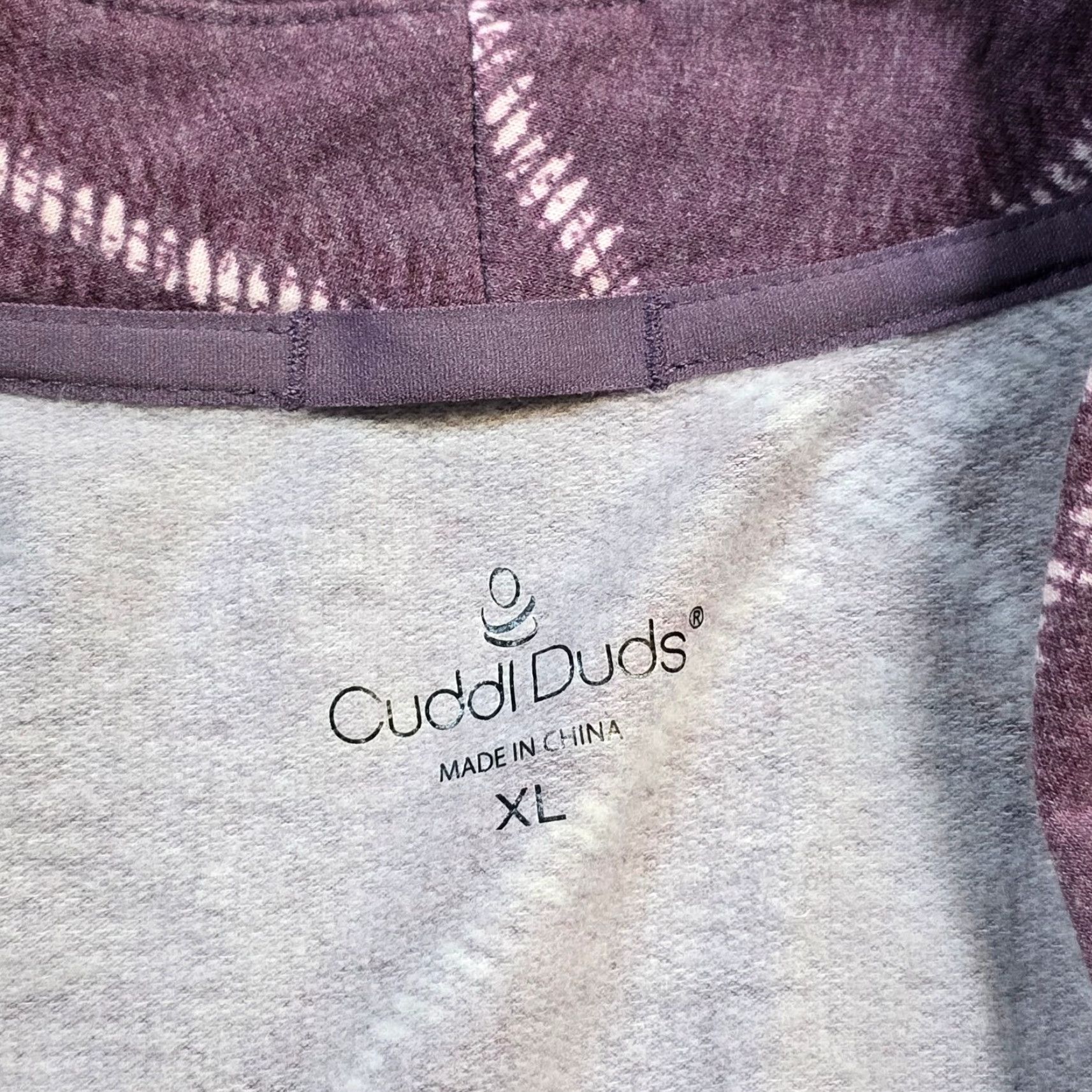 Vintage Cuddl Duds Cardigan Sweater Women XL Purple Plaid Open Front Casual Long Sleeve Knit Jersey Regular Open Front Cardigan Womens XL Purple Plaid Size XL / US 12-14 / IT 48-50 - 3 Thumbnail