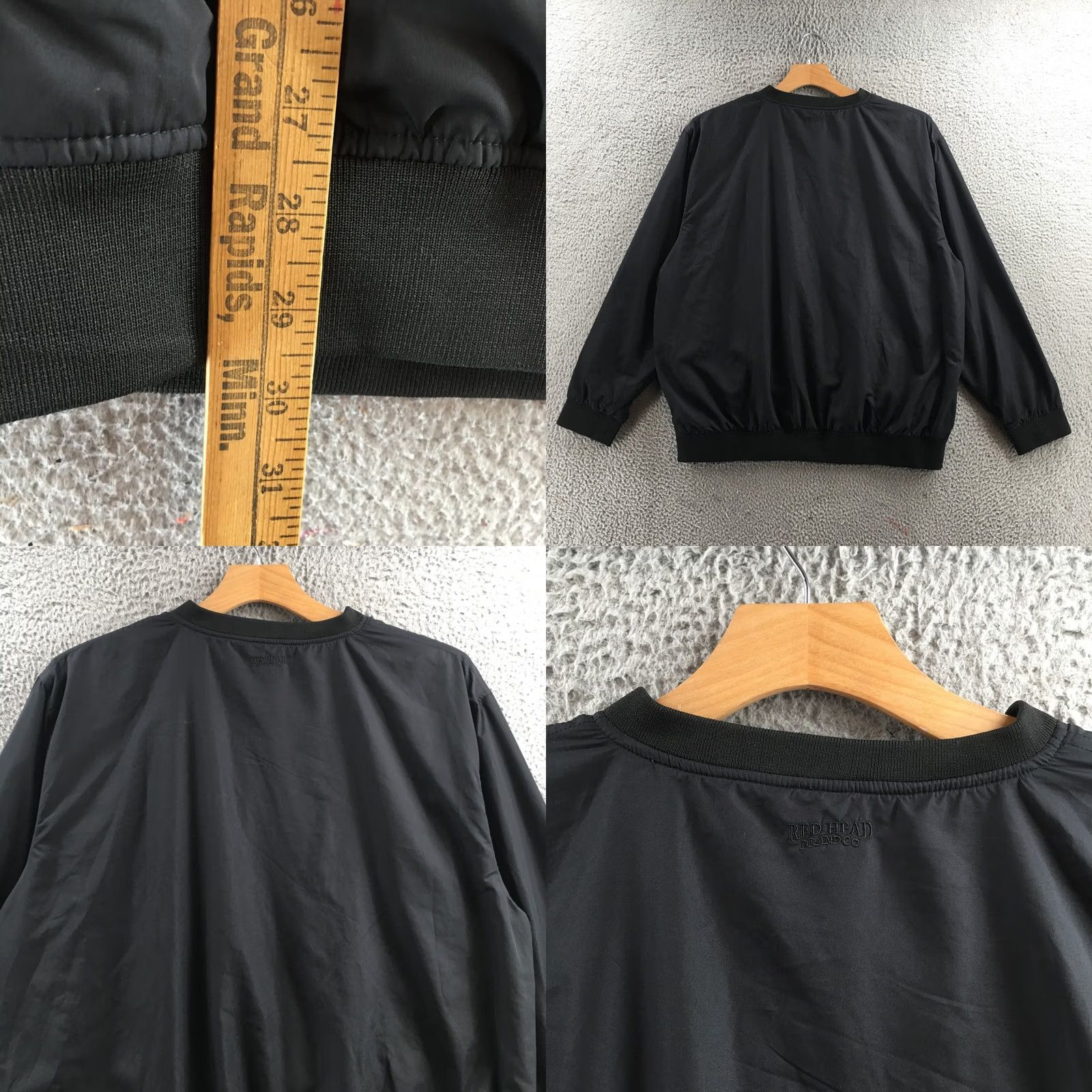 Vintage Red Head Brand Co Pullover Mens 2XL Black V Neck Long Sleeve Lightweight Jacket Size US XXL / EU 58 / 5 - 8 Thumbnail