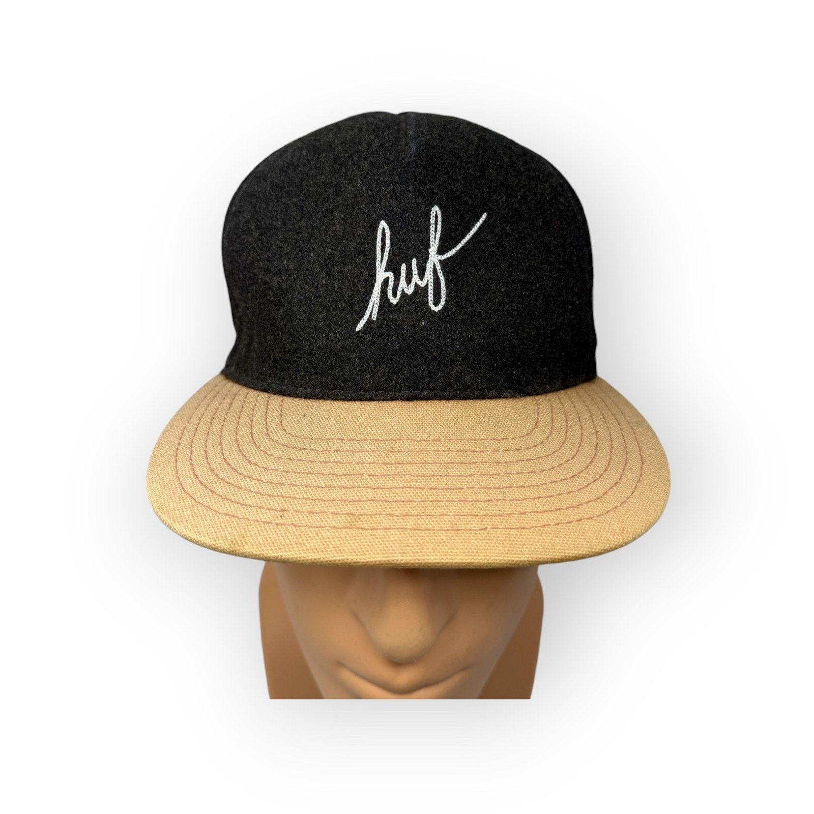 Huf Huf Wool Blend Black Skate Cap Strapback Cap Spellout Skate Size ONE SIZE - 3 Thumbnail