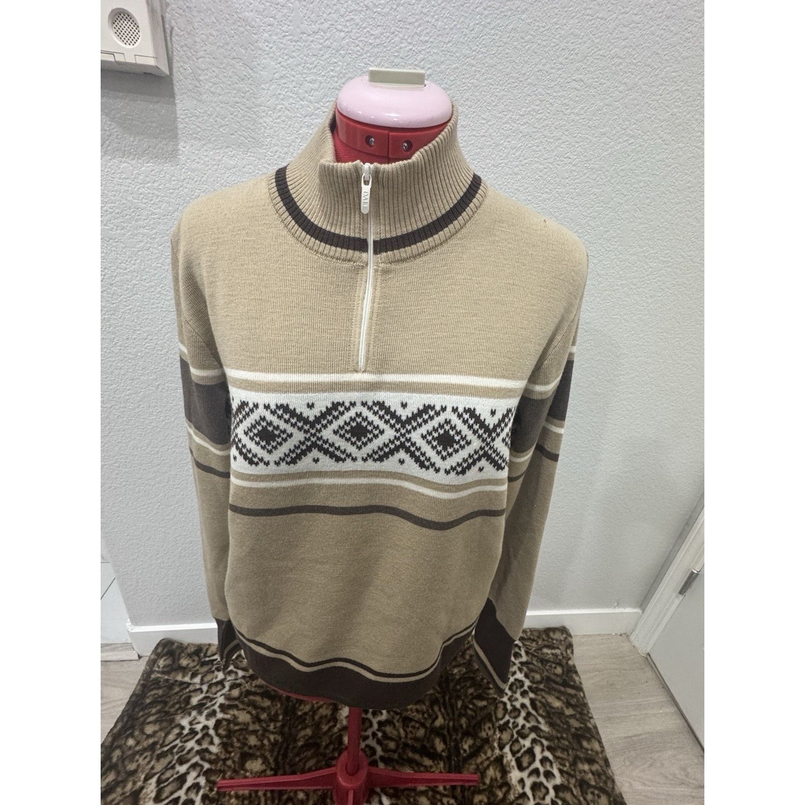 Dale Of Norway Dale of Norway Wool Half Zip Sweater Beige/brown Sz Large Size L / US 10 / IT 46 - 1 Thumbnail