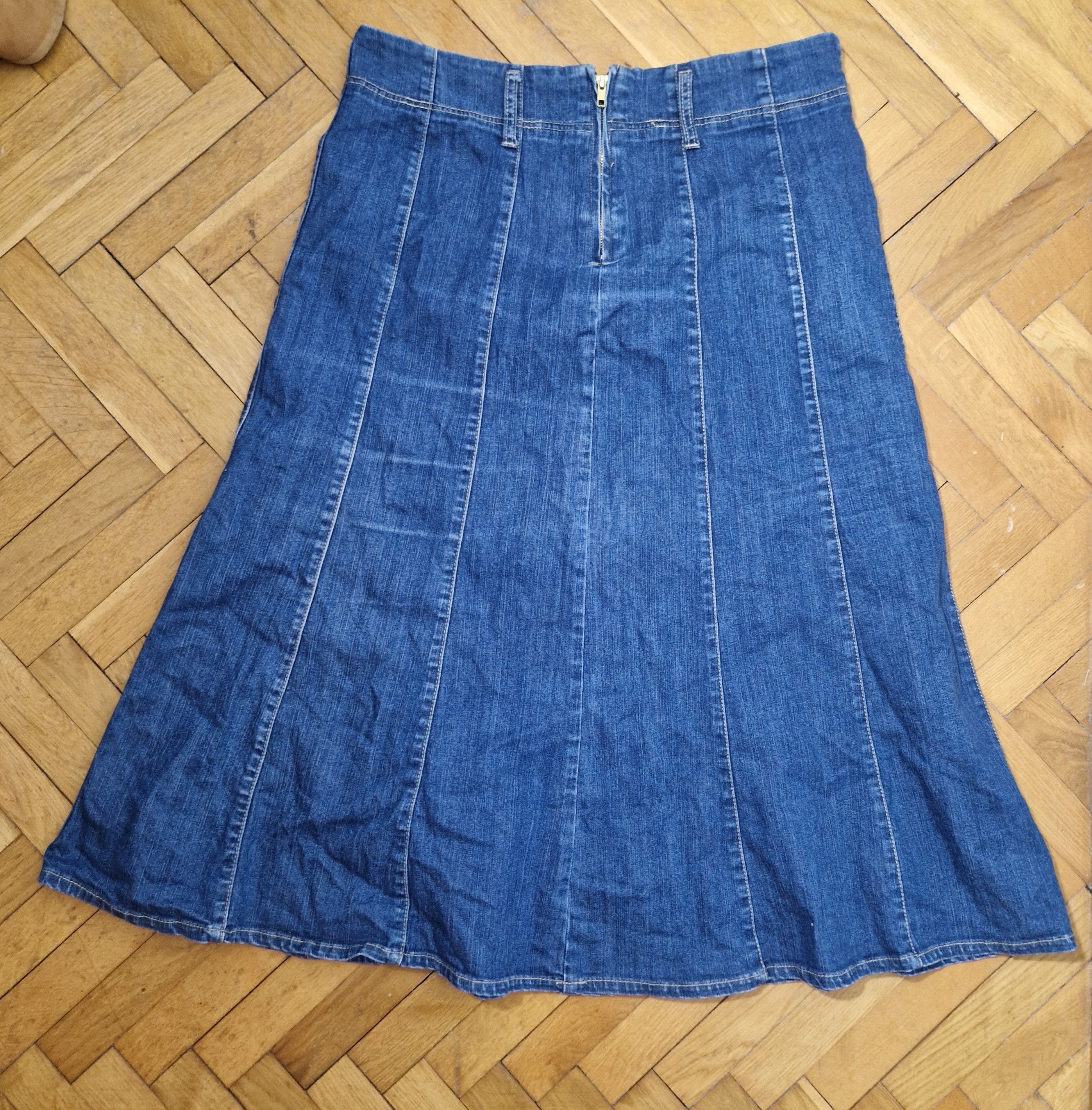 Vintage vintage denim midi / maxi skirt Size 38" / US 16 / IT 52 - 2 Thumbnail