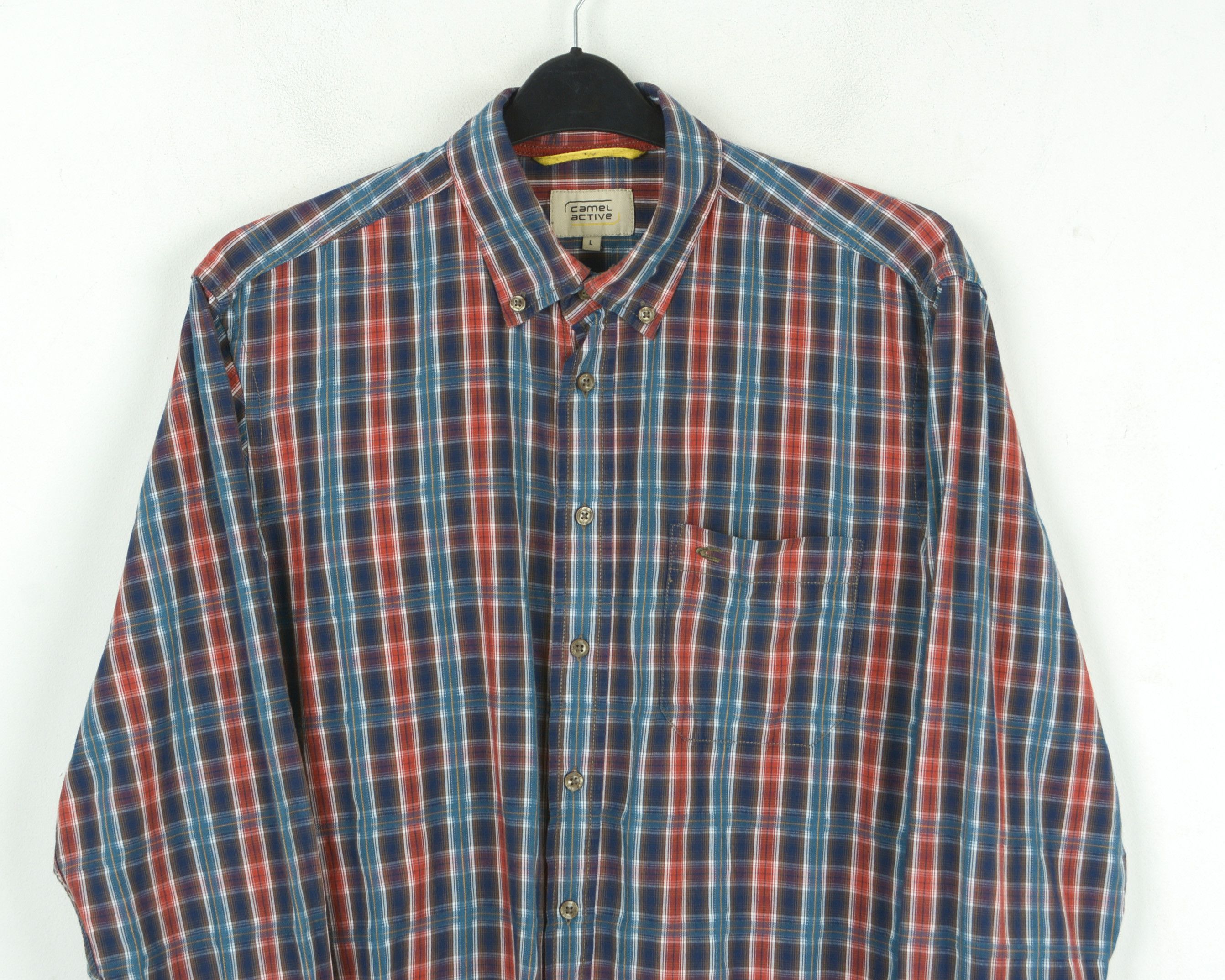 camel active L Check Shirt Long Sleeved Plaid Button Up Summer Tartan Top Size US L / EU 52-54 / 3 - 2 Thumbnail