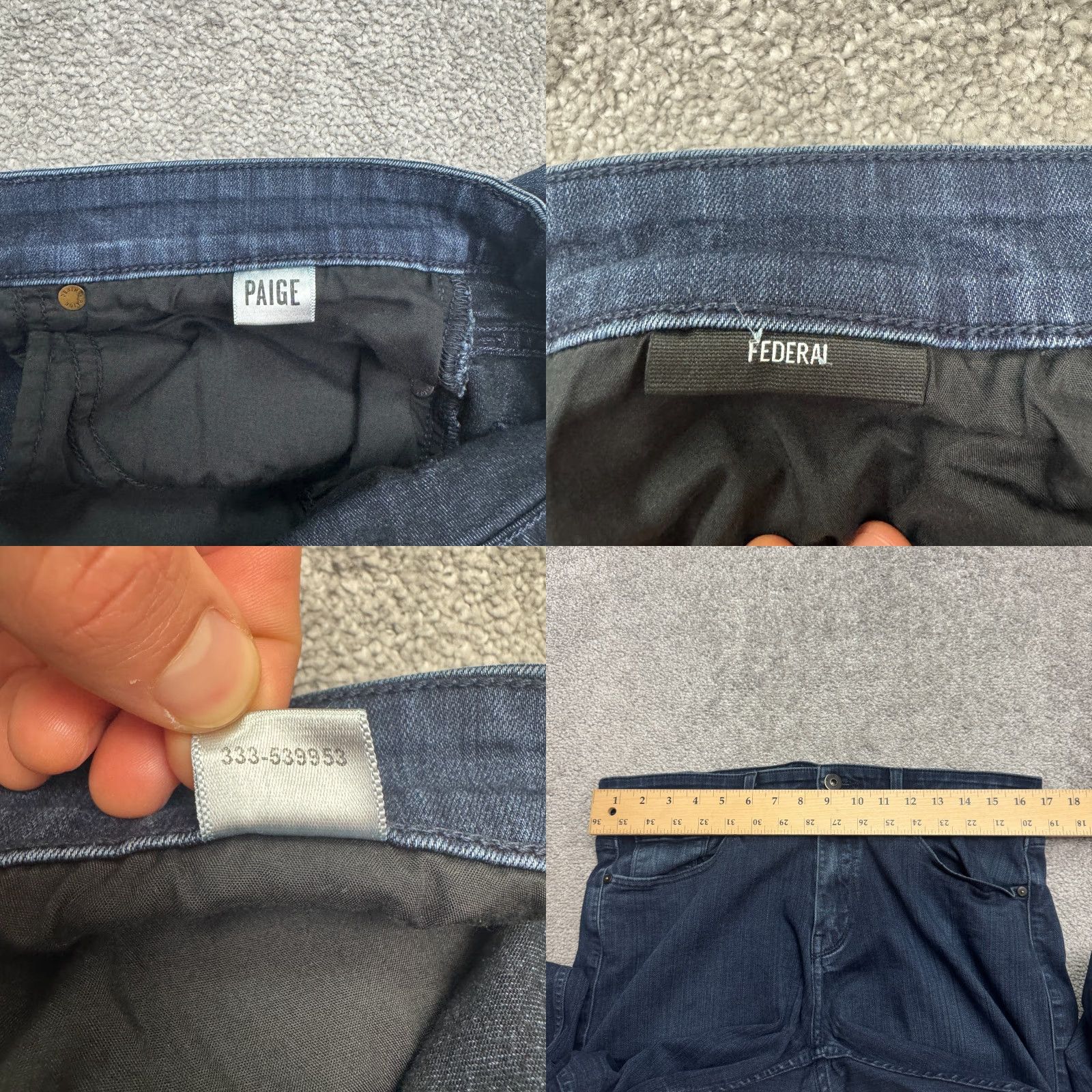 Paige PAIGE Federal Slim Straight Jeans Mens 34x30 Denim Blue Dark Wash Casual USA Streetwear 90s Modern Mens Size US 34 / EU 50 - 8 Thumbnail