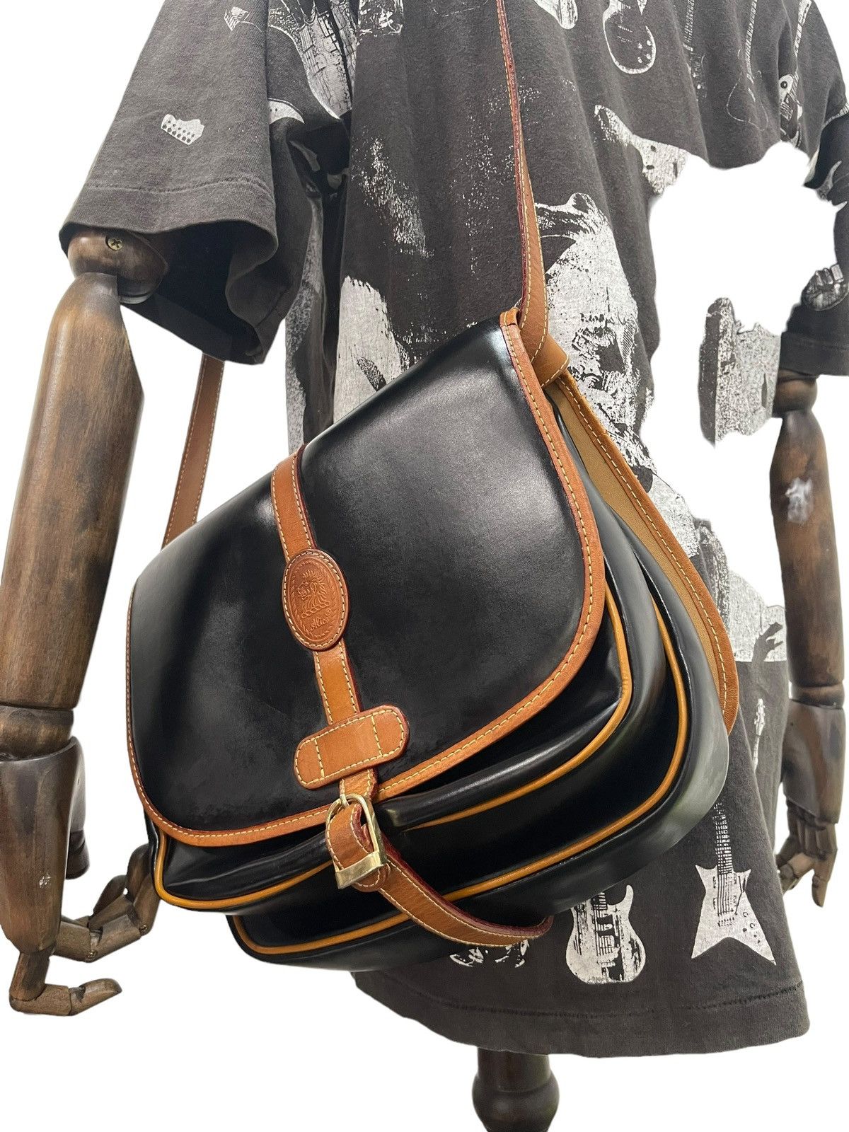 Genuine Leather Full Leather Patina Vtg Alice Italy Shoulder Bag 2🟩 Size ONE SIZE - 2 Thumbnail