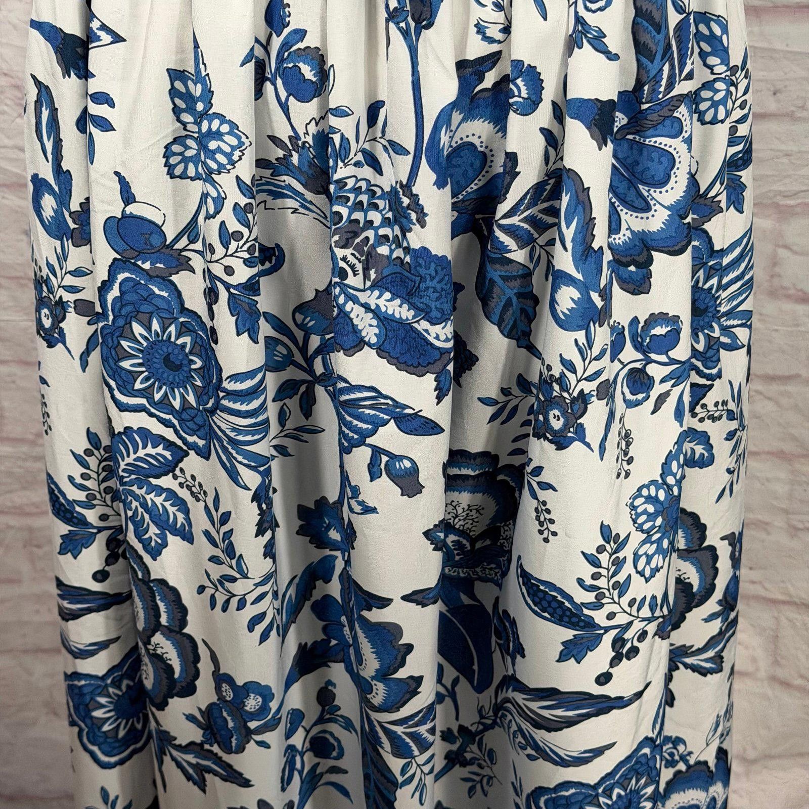 Other Blue and White Large Floral Halter Maxi Dress Size L / US 10 / IT 46 - 8 Thumbnail