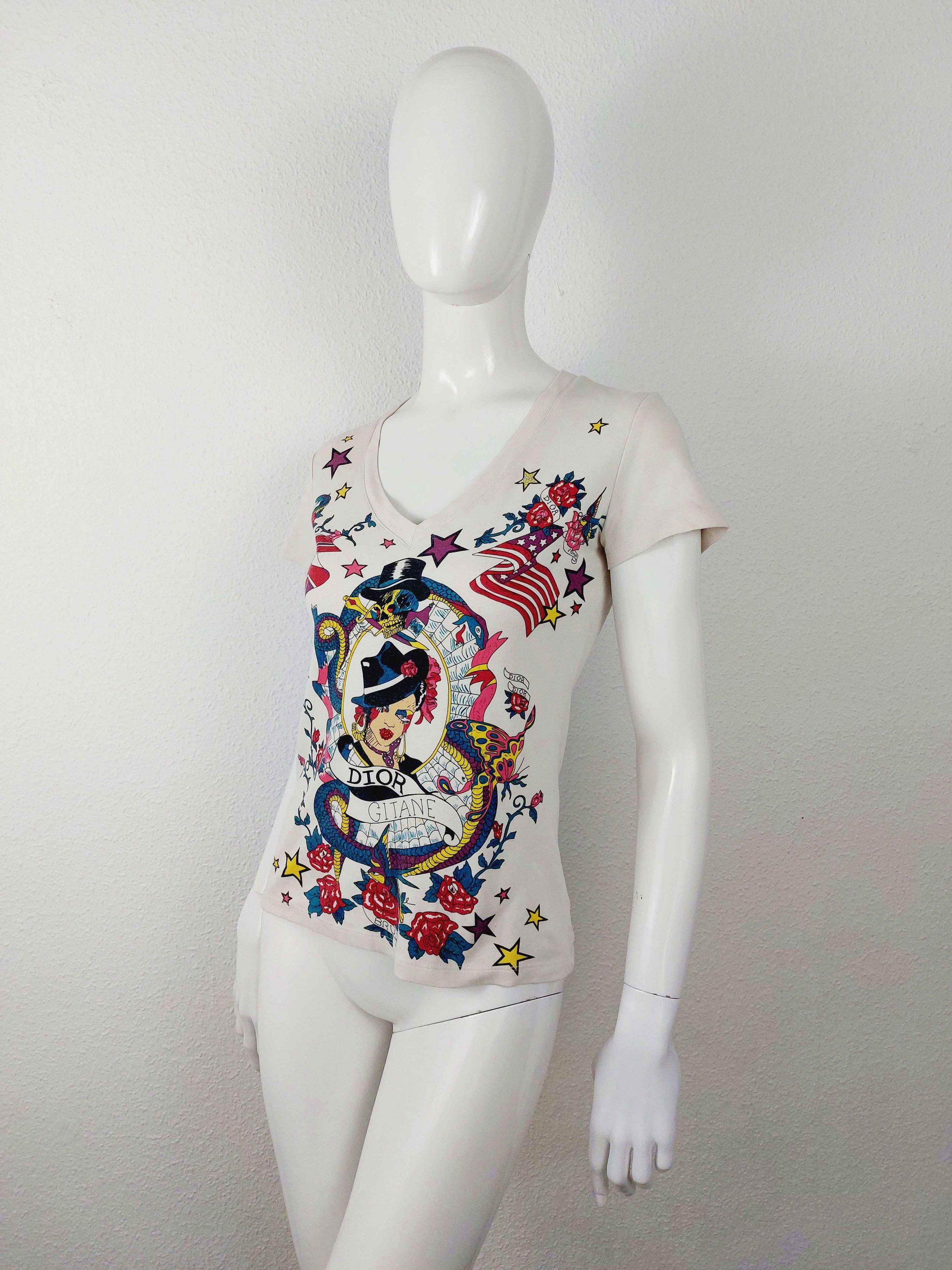 Dior Christian Dior 2004 Gitane Gipsy John Galliano Top T-Shirt Size M / US 6-8 / IT 42-44 - 3 Thumbnail