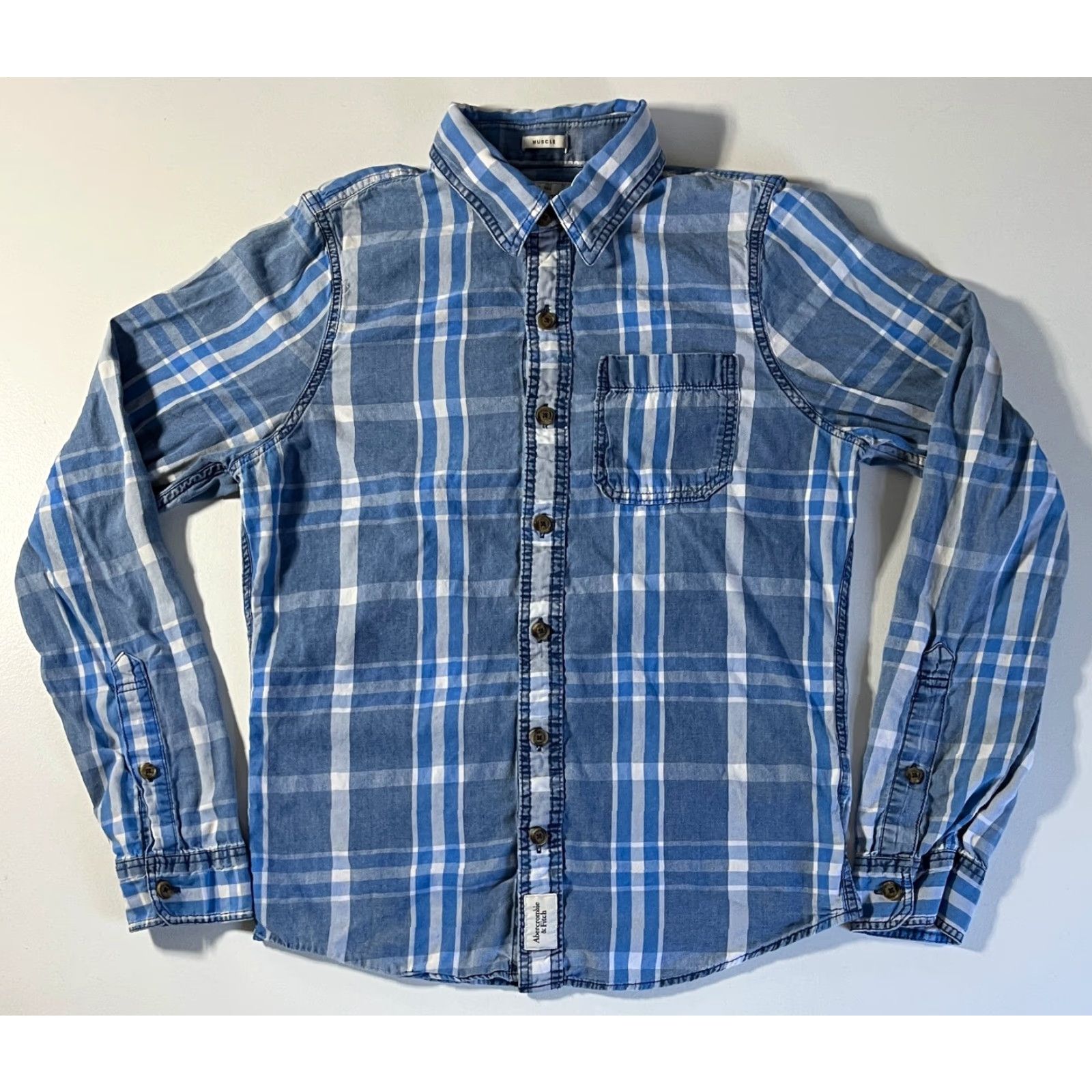Abercrombie & Fitch VINTAGE Abercrombie & Fitch Button-Up Plaid Shirt Muscle Fit Sz M Men’s Size US M / EU 48-50 / 2 - 3 Thumbnail