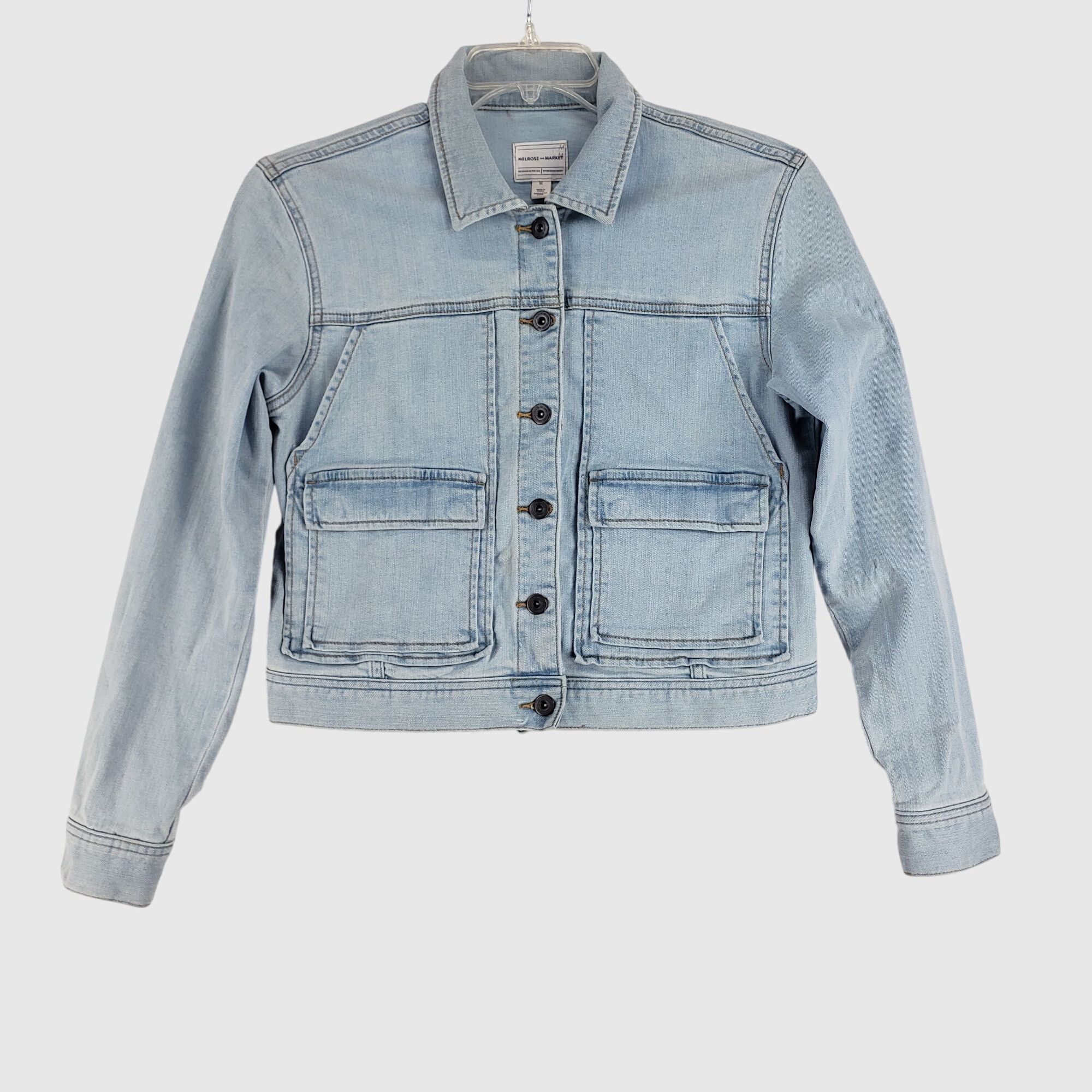 Melrose Melrose and Market Womens Light Wash Denim Jacket Classic Fi Size M / US 6-8 / IT 42-44 - 2 Thumbnail