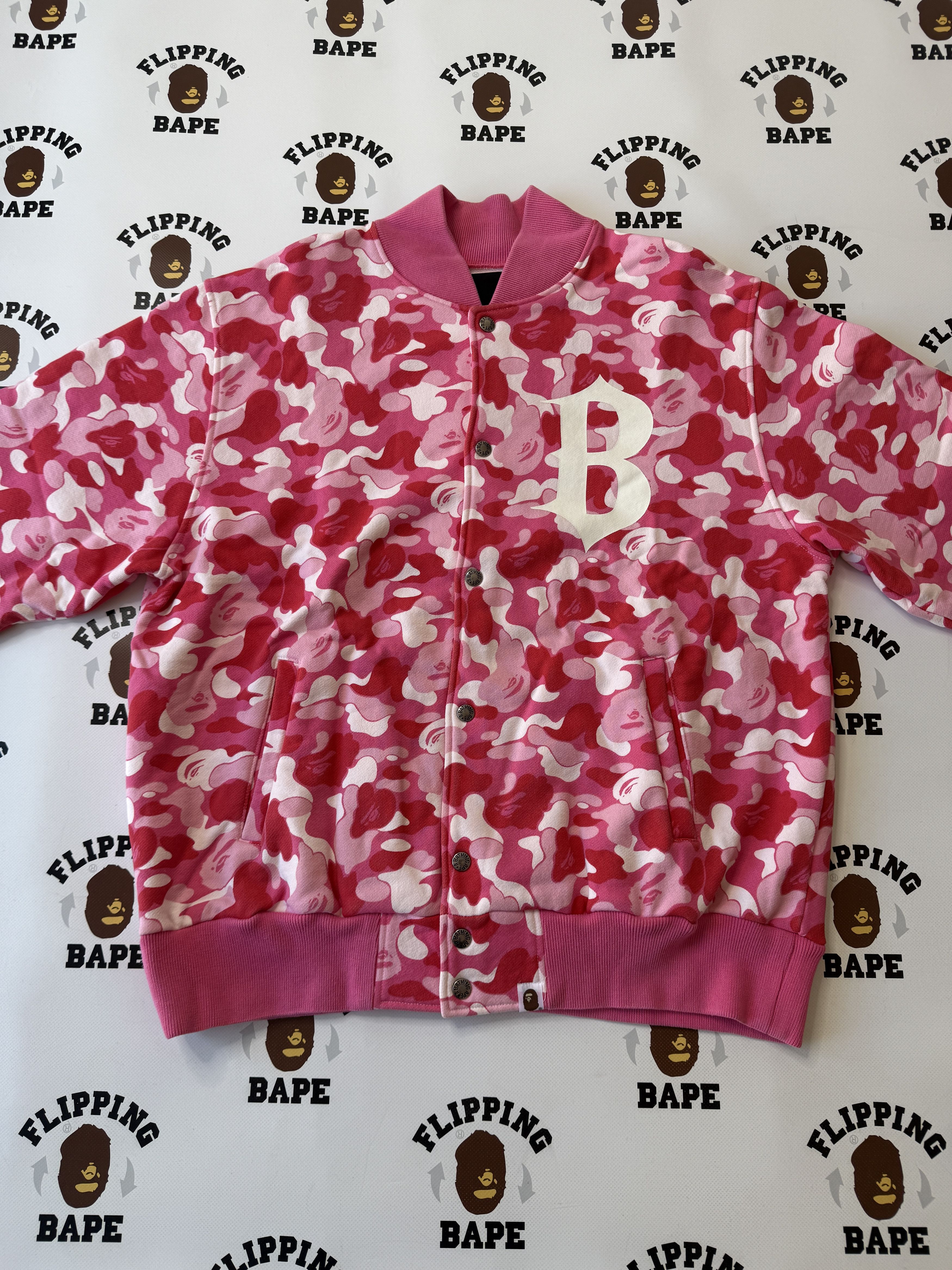 Bape BAPE NIGO FAVORITE SHOP ABC CAMO SWEAT VARSITY JACKET (2008) Size US L / EU 52-54 / 3 - 3 Thumbnail
