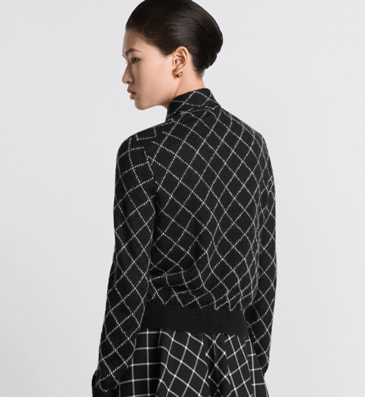 Dior o1w1db11225 454S17 Tied Collar Sweater in Black/White Size XL / US 12-14 / IT 48-50 - 7 Thumbnail