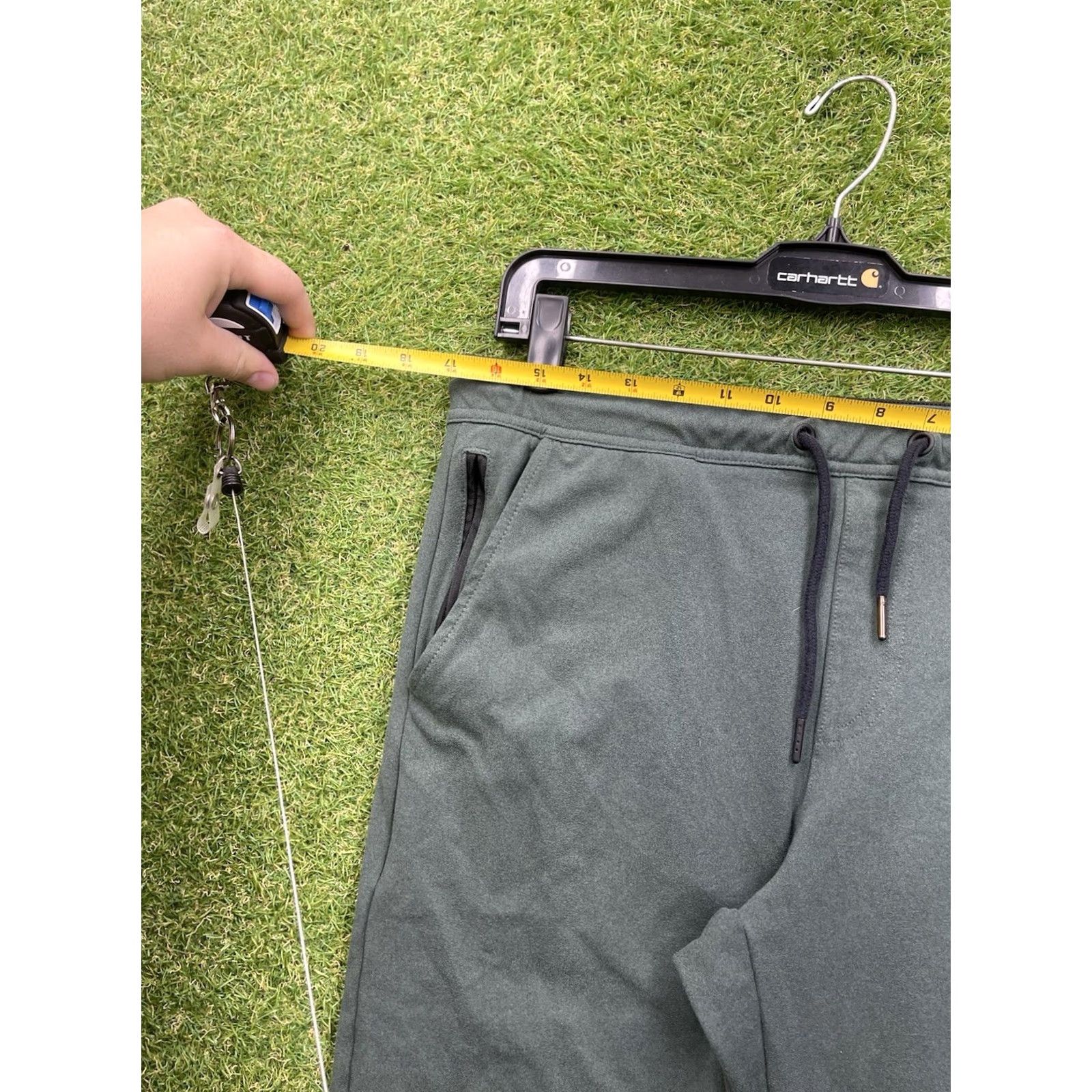 Vintage 01.Algo Performance Joggers Mens Medium Moisture Wicking Stretch Gym Sweatpants Green Polyester Blend Solid Pattern Size US 32 / EU 48 - 6 Thumbnail
