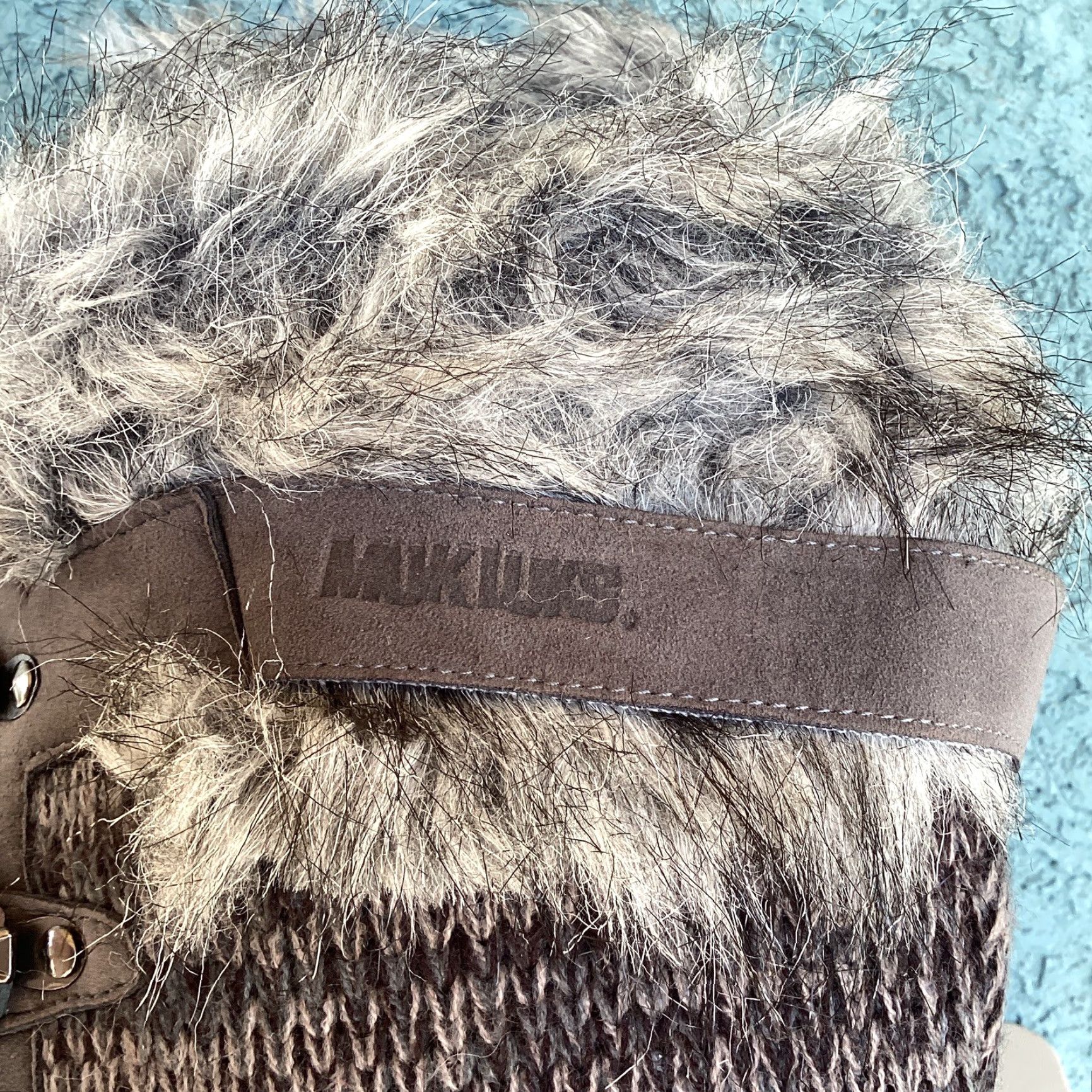 Vintage Muk Luks Gwen Boots Winter Knit Waterproof 10 Women Brown Mid-Calf Lace Up Faux Fur 3M Thinsulate Insulation Flaw Read Size US 10 / IT 40 - 3 Thumbnail