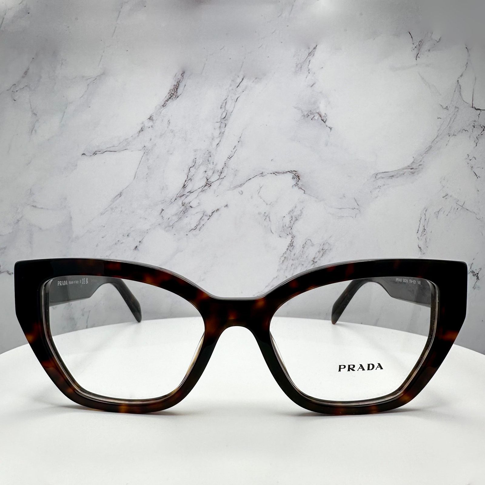 Prada New Prada Eyeglasses Women Brown Acetate Cat Eye Tortoise Size ONE SIZE - 11 Thumbnail