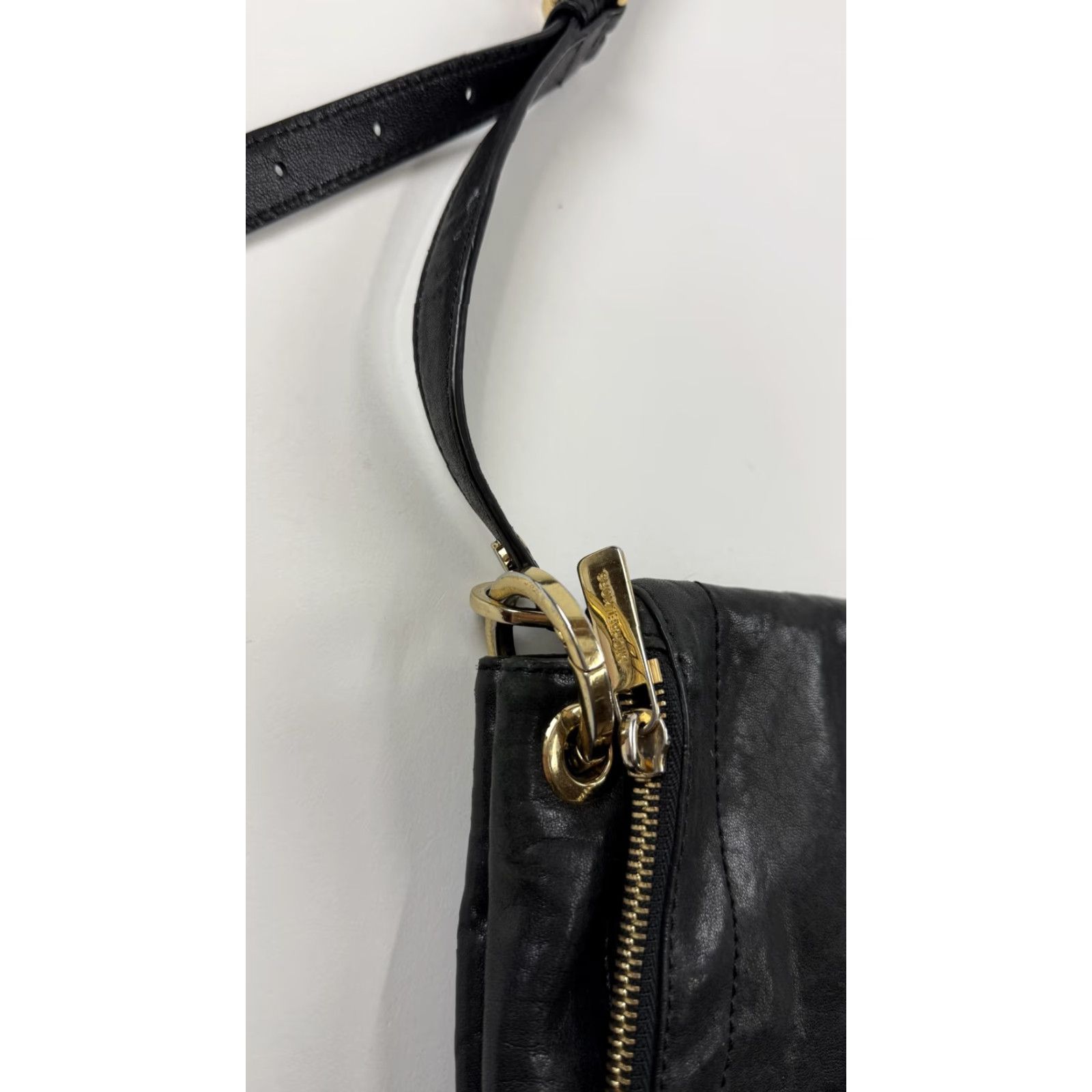 Michael Kors Michael Kors Crossbody Bag Womens Black Leather Flap Gold Purse Size ONE SIZE - 6 Thumbnail