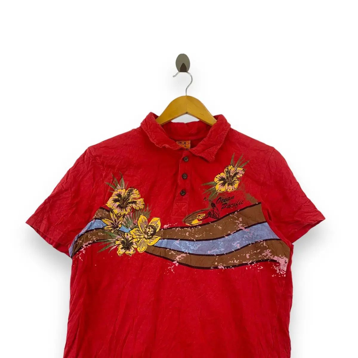 Ocean Pacific Vintage 90’ OCEAN PACIFIC SUNWEAR Floral Hawaii Polo Tee Size US M / EU 48-50 / 2 - 2 Thumbnail