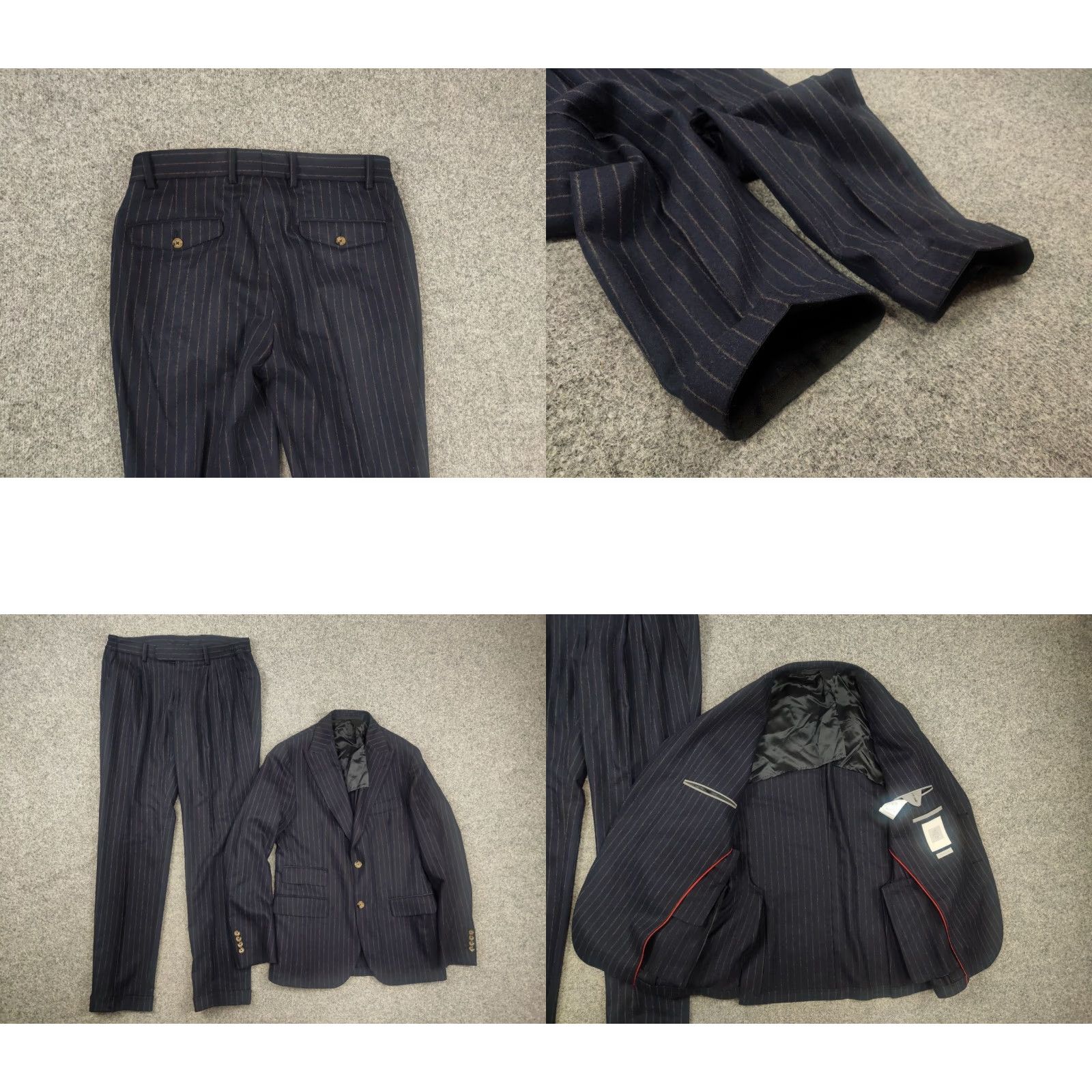 Eleventy Eleventy Milano Design premium classic two-piece suit Wool Cotton? Striped blue 2 Piece Men M Jacket Pants Blazer Mens 2 Piece Suit Vintage No N/A Size 40R - 9 Thumbnail
