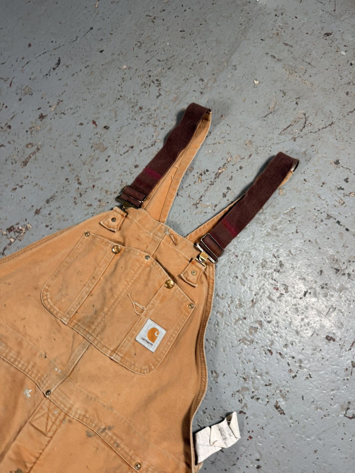 Carhartt Vintage Distressed Thrashed Faded Beige Carhartt Overalls Size US 42 / EU 58 - 5 Thumbnail