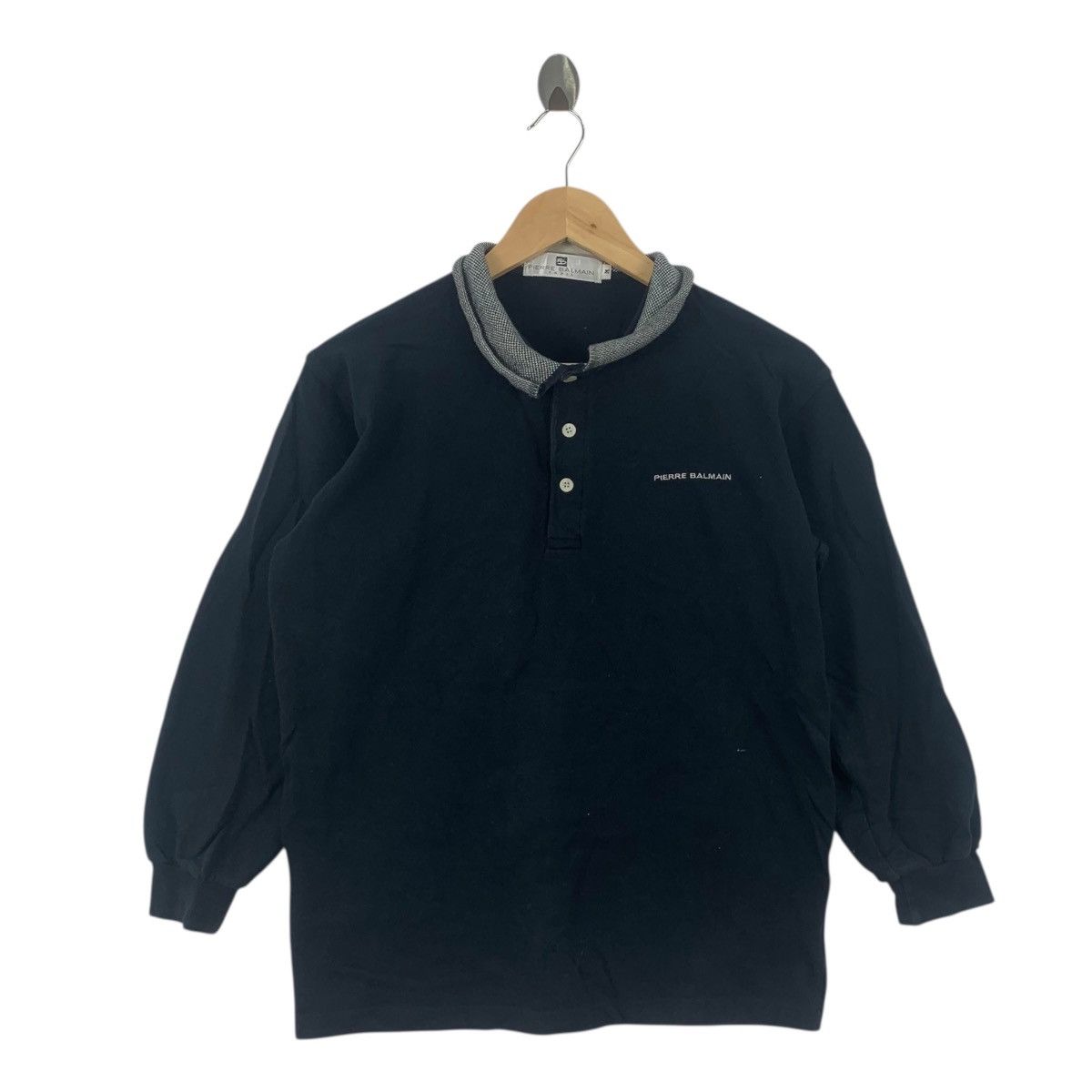 Pierre Balmain Vintage PIERRE BALMAIN PARIS Herringbone Collar Polo Tee Size US M / EU 48-50 / 2 - 3 Thumbnail