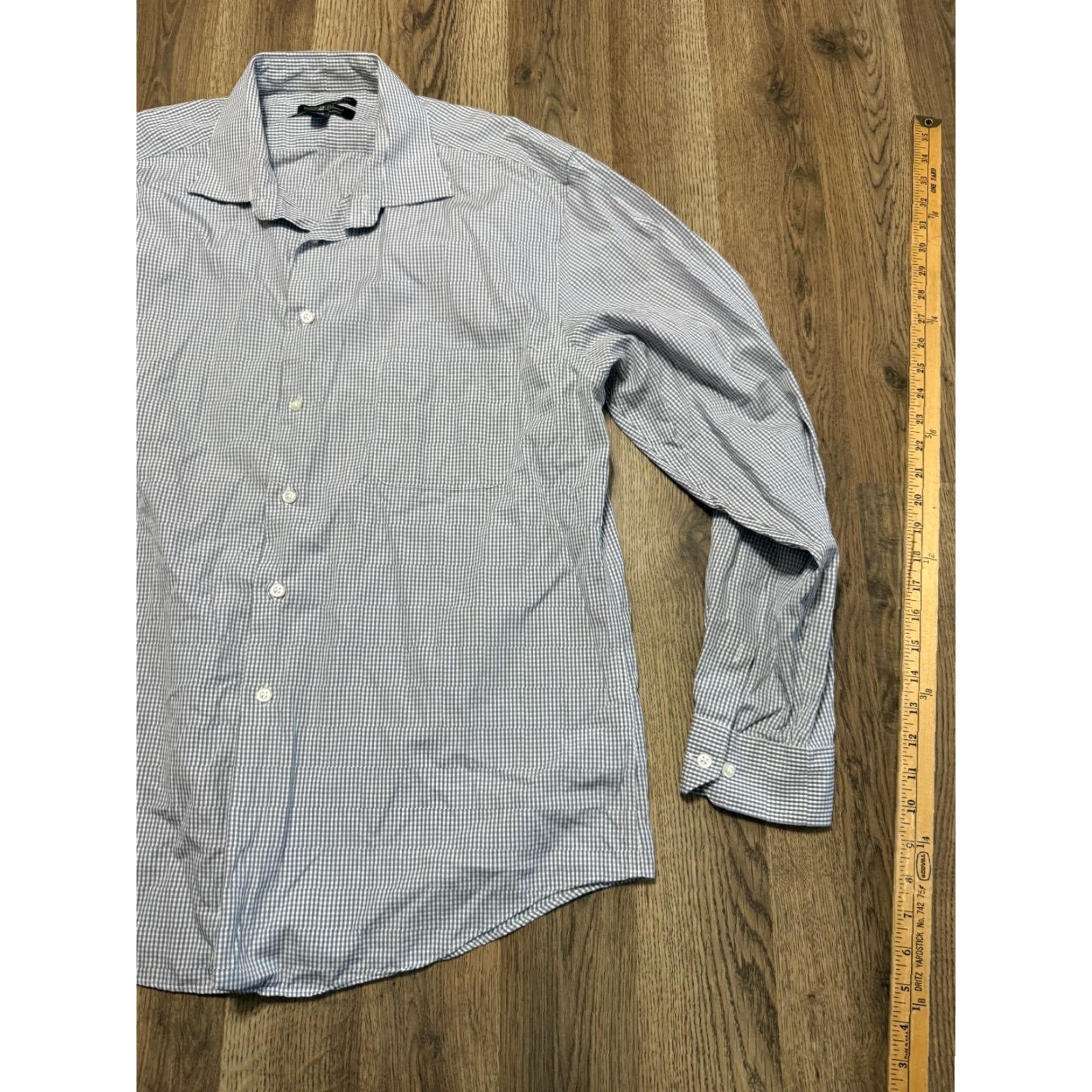 Pronto Uomo Pronto Uomo Shirt Men XXL White Gray Check Long Sleeve Button Up Modern Fit Size US XXL / EU 58 / 5 - 4 Thumbnail