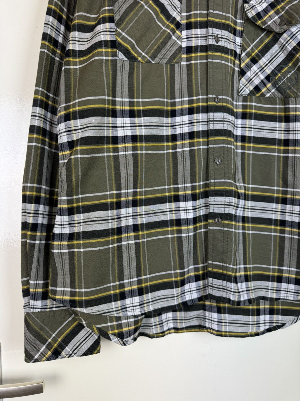 Diesel Diesel vtg y2k cotton leather check plaid shirt overshot XL Size US XL / EU 56 / 4 - 2 Thumbnail