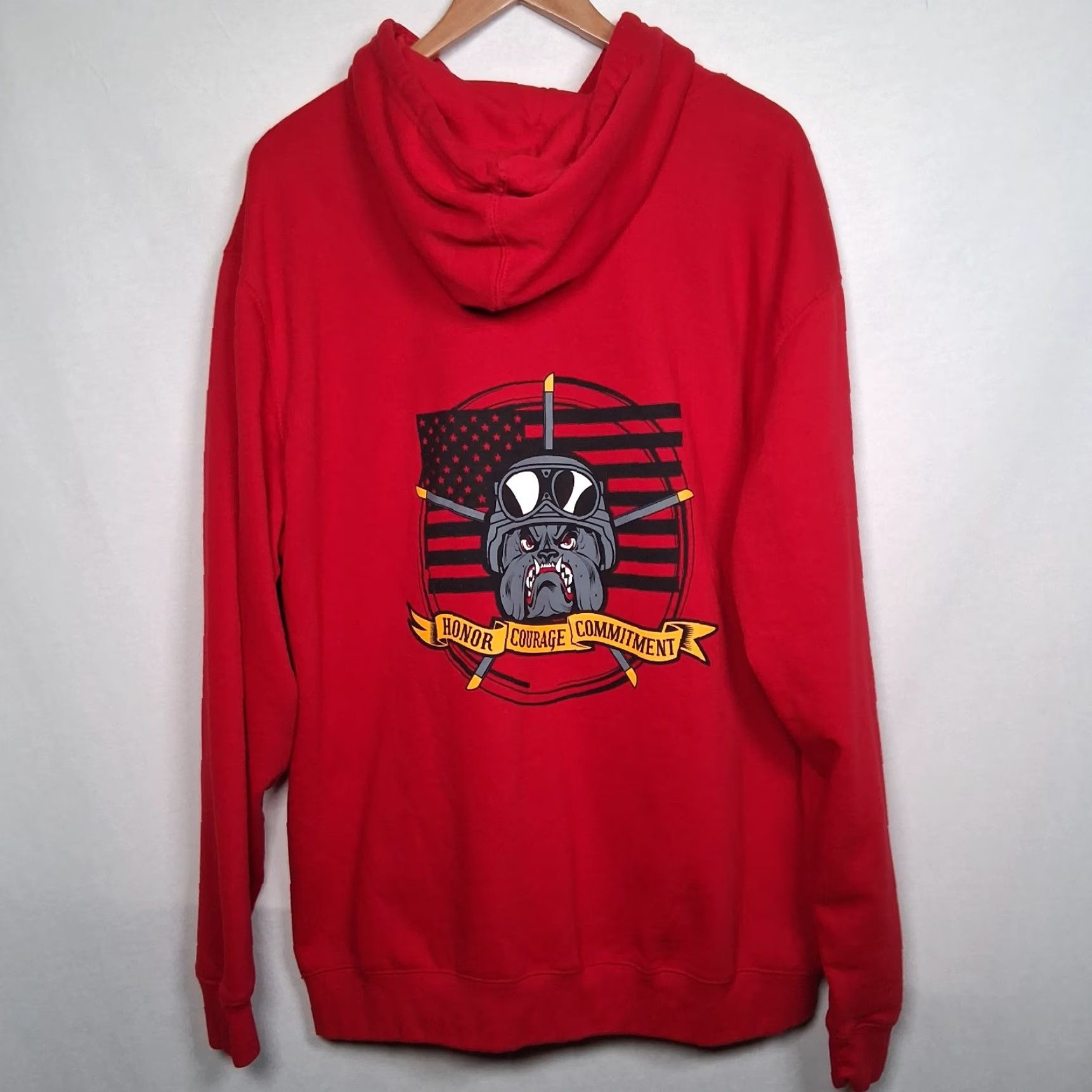 Vintage District USMC Hoodie Men 2XL Red Graphic Solid Hoodie Military Aviation Marines Sweatshirt Size US XXL / EU 58 / 5 - 2 Thumbnail