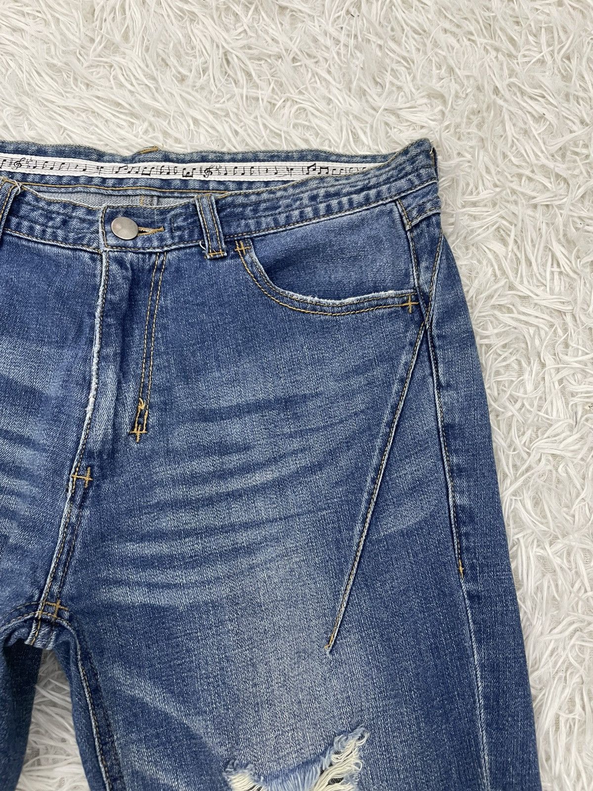 Number (N)ine Distress Number Nine Music Note Jeans Pant Size US 32 / EU 48 - 5 Thumbnail