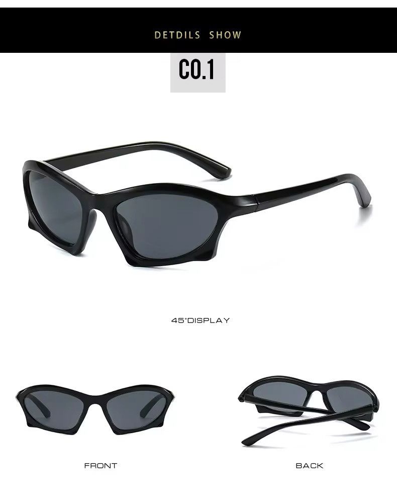 Designer × Electric Visual Square Irregular Summer Holiday Sunglass Size ONE SIZE - 2 Thumbnail