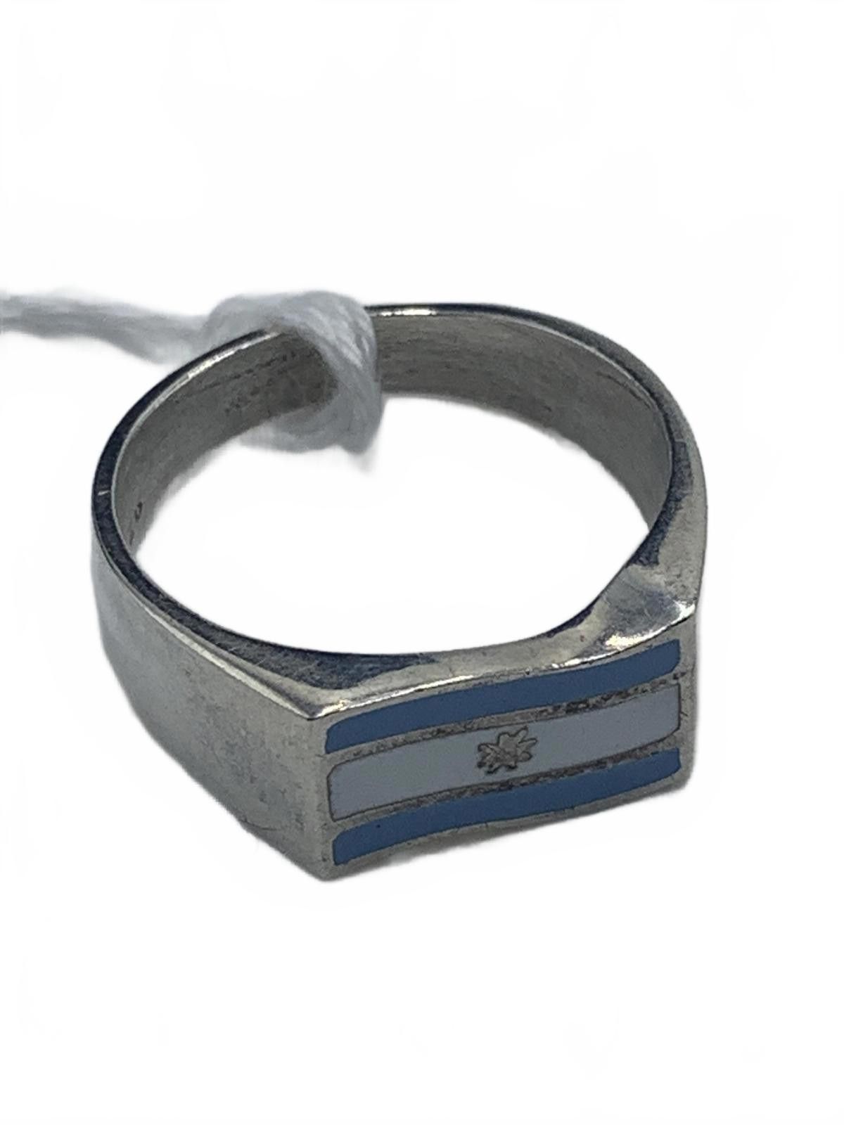 Other Argentina Flag Chunky Signet Ring in Sterling Silver Size ONE SIZE - 2 Thumbnail