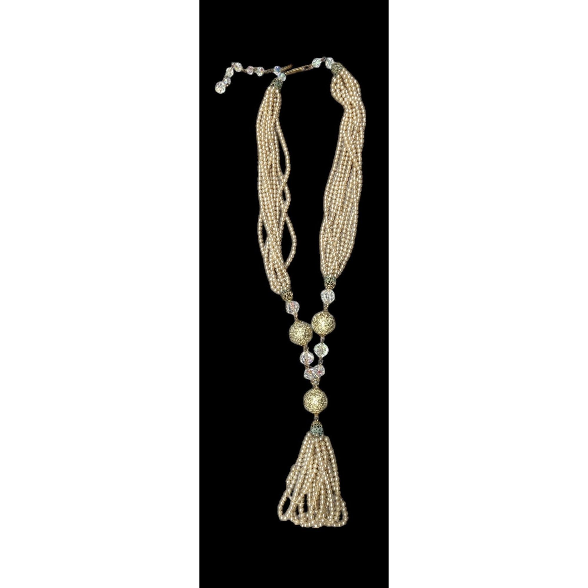 Other Vintage Gold Tone Faux Pearl Beaded Y Necklace Size ONE SIZE - 3 Thumbnail