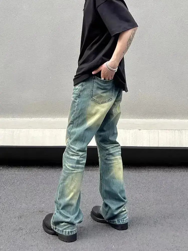 Japanese Brand Vintage washed Y2K patchwork micro-flared jeans Size US 30 / EU 46 - 4 Thumbnail