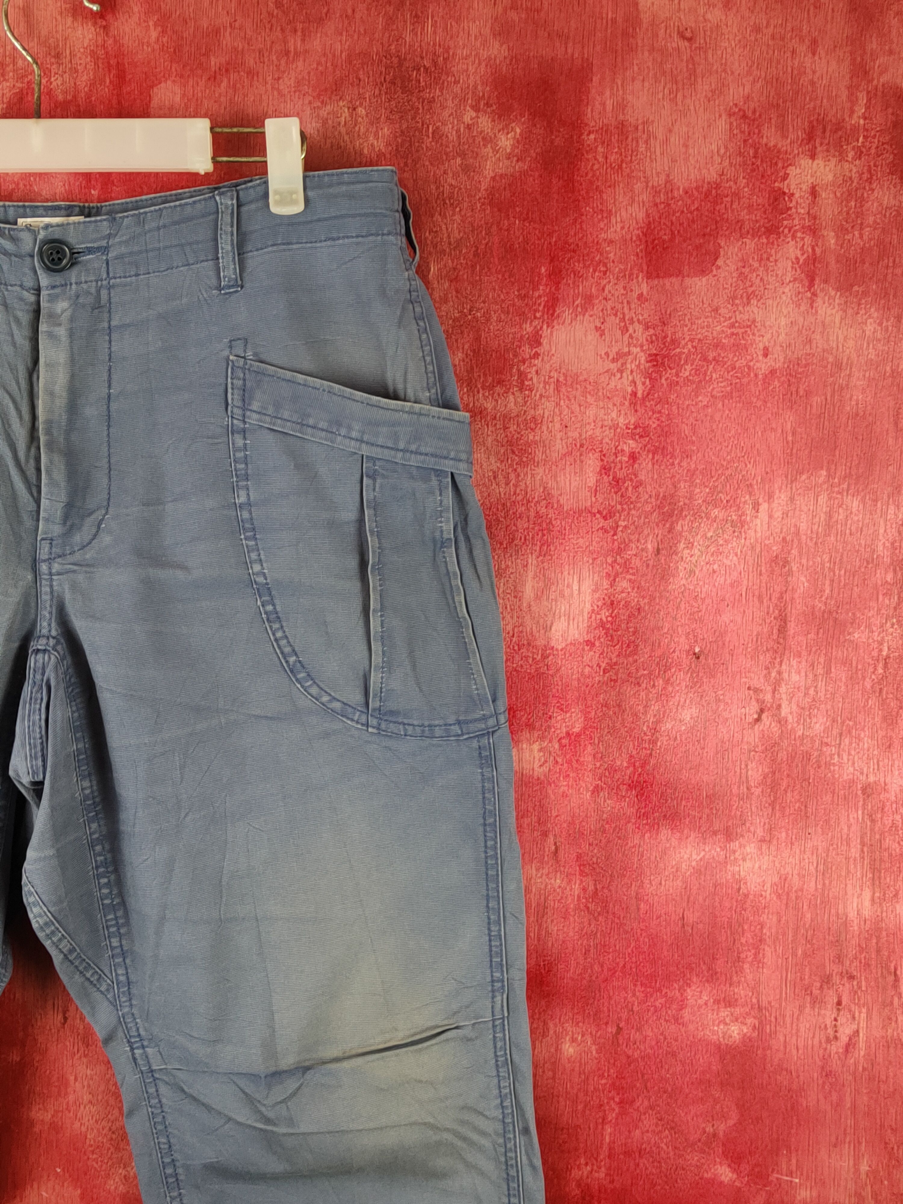 Japanese Brand Coen Blue Faded Multipocket Tactical Cargo Pants #S1763 Size US 33 - 5 Thumbnail