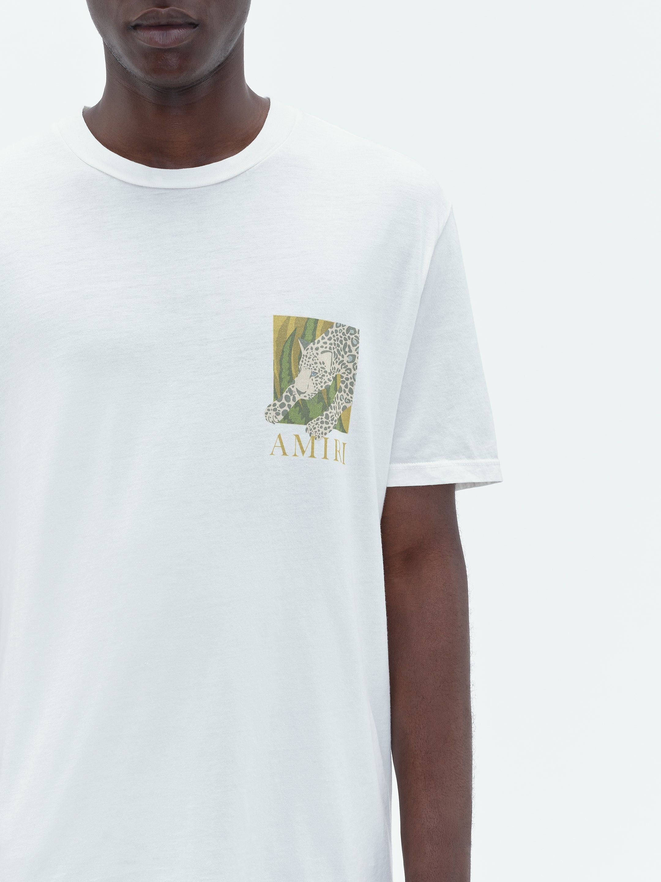 Amiri o1w1db10325 Leopard Short Sleeve T-Shirt in White Size US XL / EU 56 / 4 - 6 Thumbnail