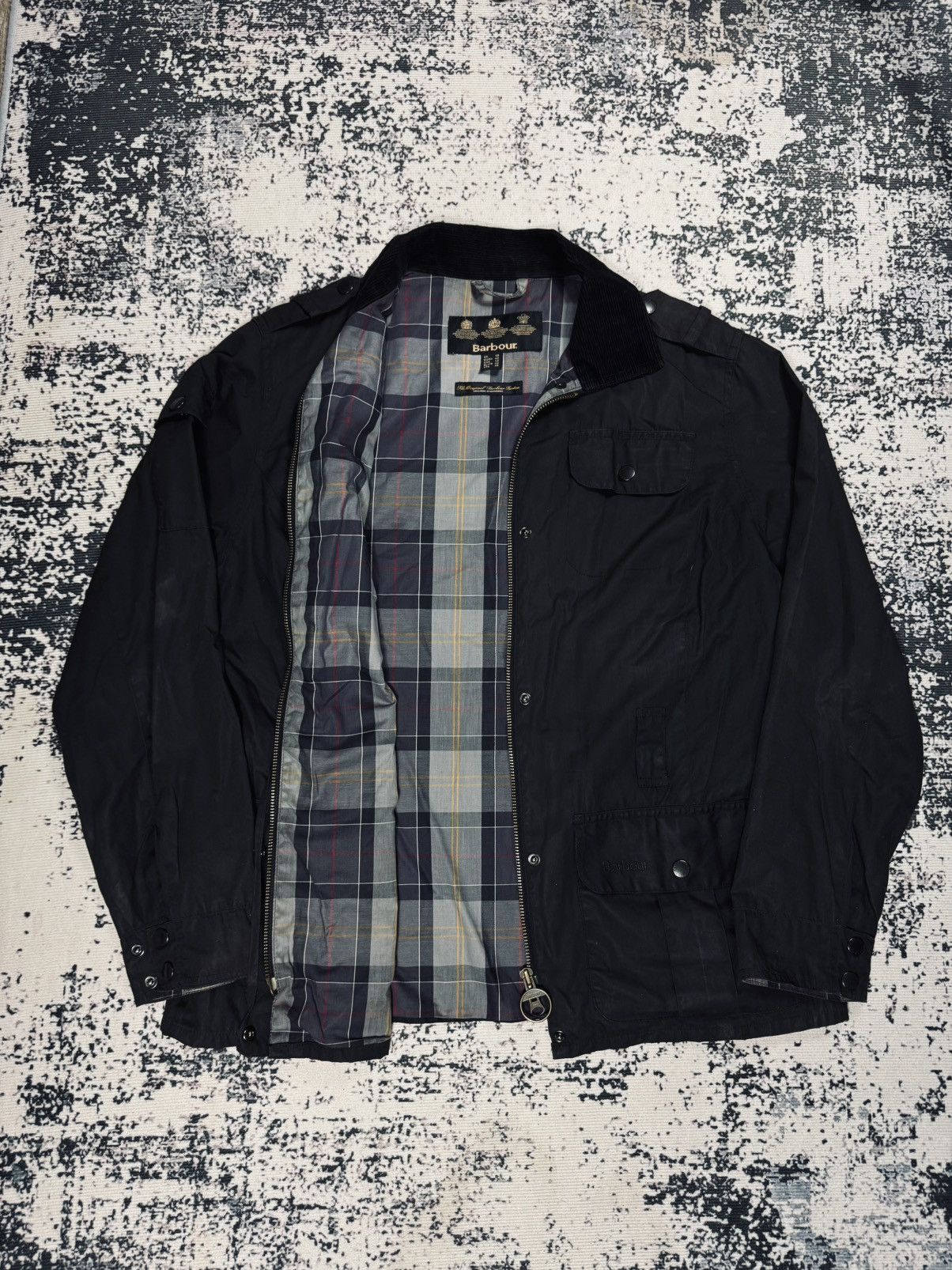 Barbour × Vintage Barbour bomber Light Jacket full pattern womens black 44 XL Size US XL / EU 56 / 4 - 1 Thumbnail