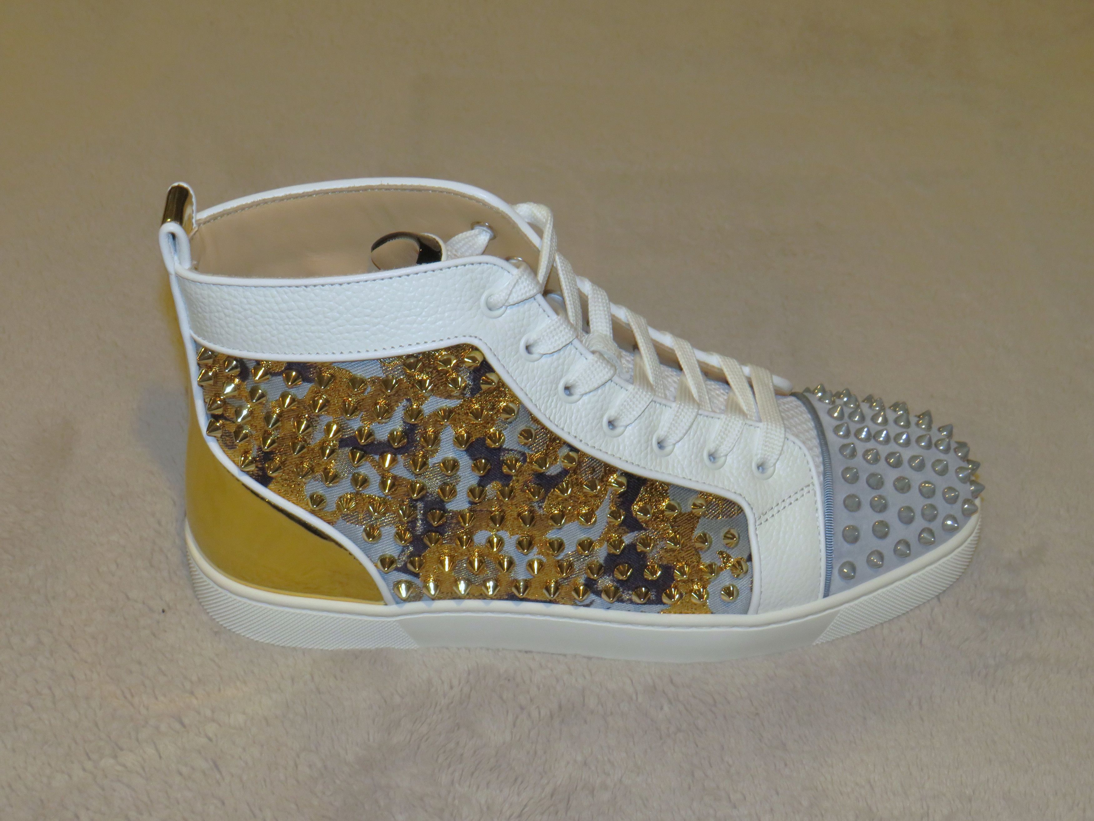 Christian Louboutin ouis Orlato High Top Camo Spiked Sneakers Size 9 NWB Size US 9 / EU 42 - 2 Thumbnail