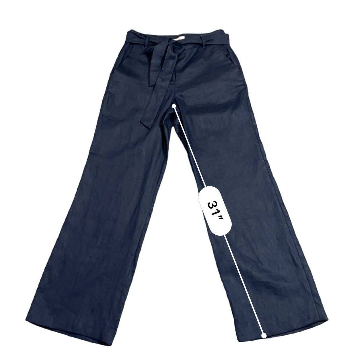 Hobbs London HOBBS LONDON Jacqui Wide Leg Linen Trousers Size 4 NWT Size 27" / US 4 / IT 40 - 12 Thumbnail