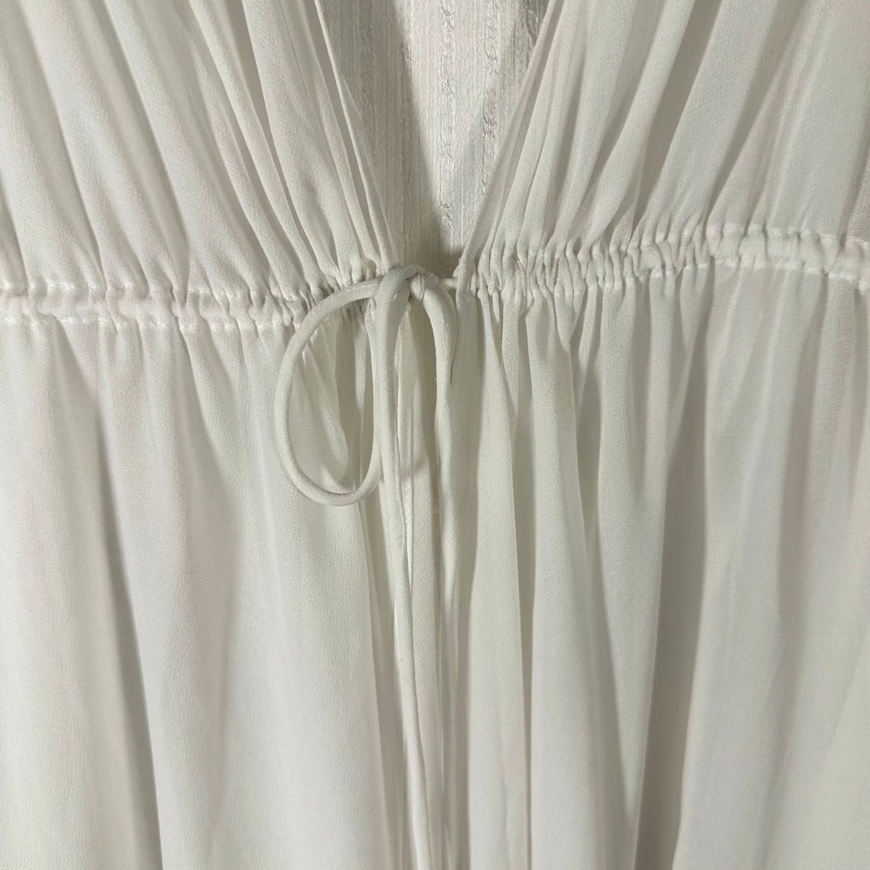 Allsaints AllSaints Celeste Dress White Sleeveless Midi V-Neck Handkerchief Hem Zipper A-Line Womens 4 Years Vintage: No Size S / US 4 / IT 40 - 6 Thumbnail
