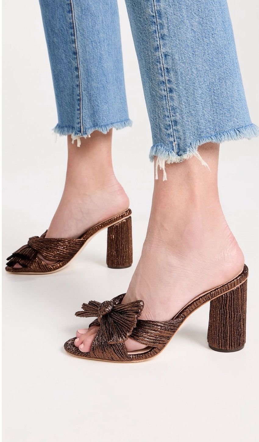 Loeffler Randall Loeffler Randall Metallic Lamé Block-Heel Mules size 7 Size US 7 / IT 37 - 2 Thumbnail