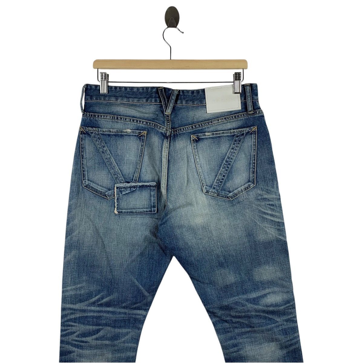 Japanese Brand × Vanquish VANQUISH Distressed patchwork blue jeans Size 32" / US 10 / IT 46 - 17 Thumbnail