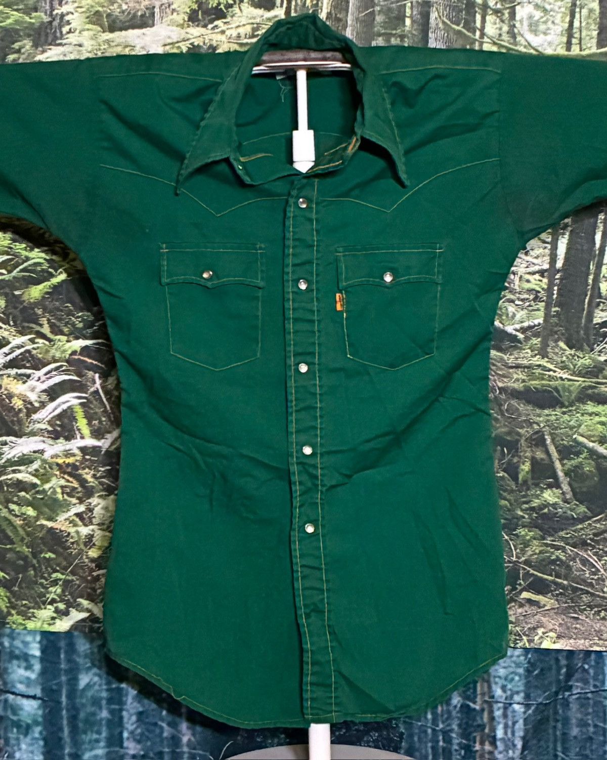 Levi's Vintage Clothing Authentic Vintage Levi’s Green Western Button-Up Shirt Size S / US 4 / IT 40 - 2 Thumbnail
