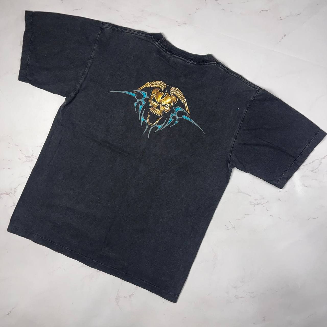 Vintage Vintage Black Grim Reaper 2000s Horror Graphic T Shirt Sz L Size US L / EU 52-54 / 3 - 11 Thumbnail